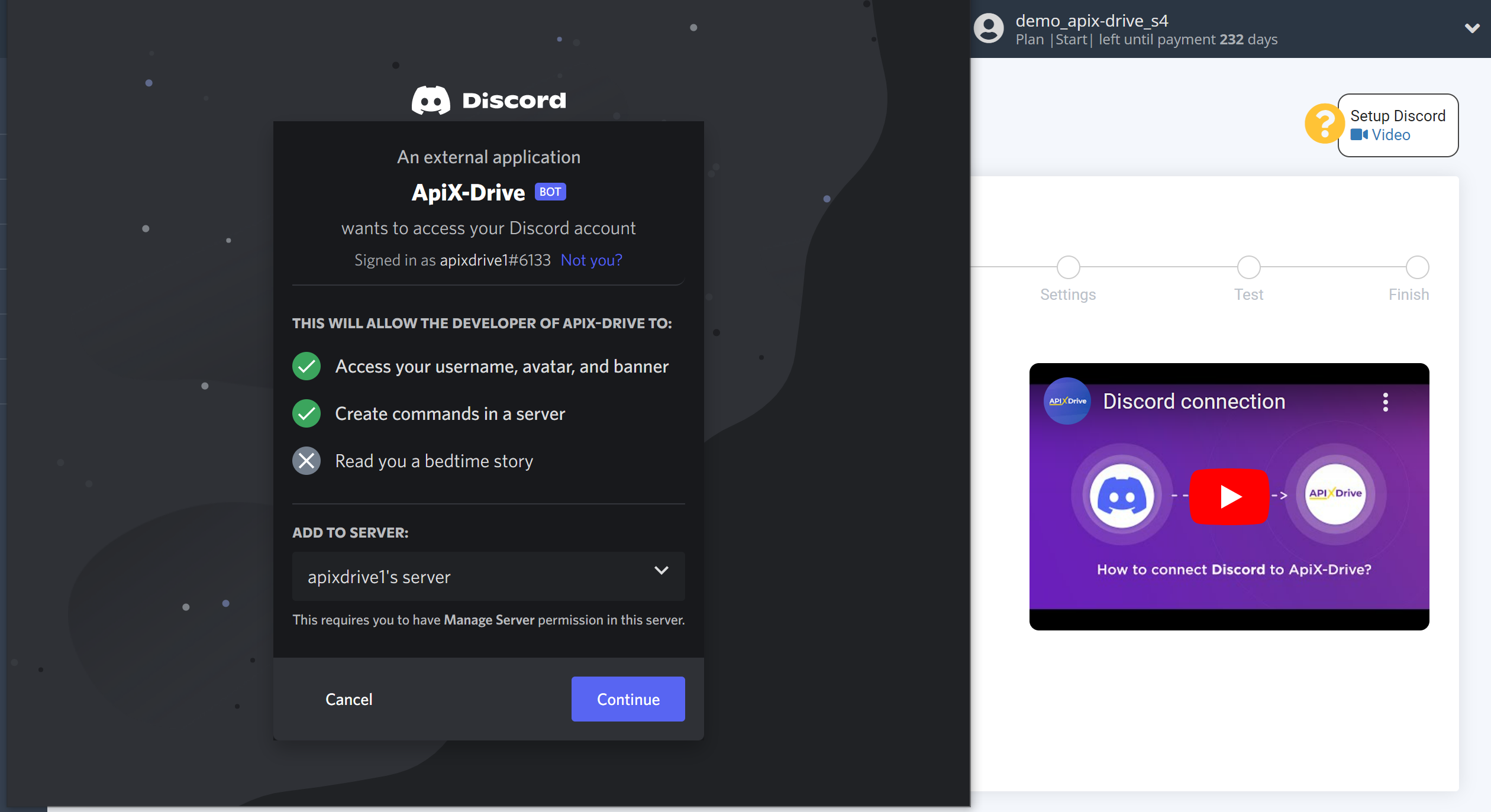 How to Connect Discord as Data Destination | Account connection