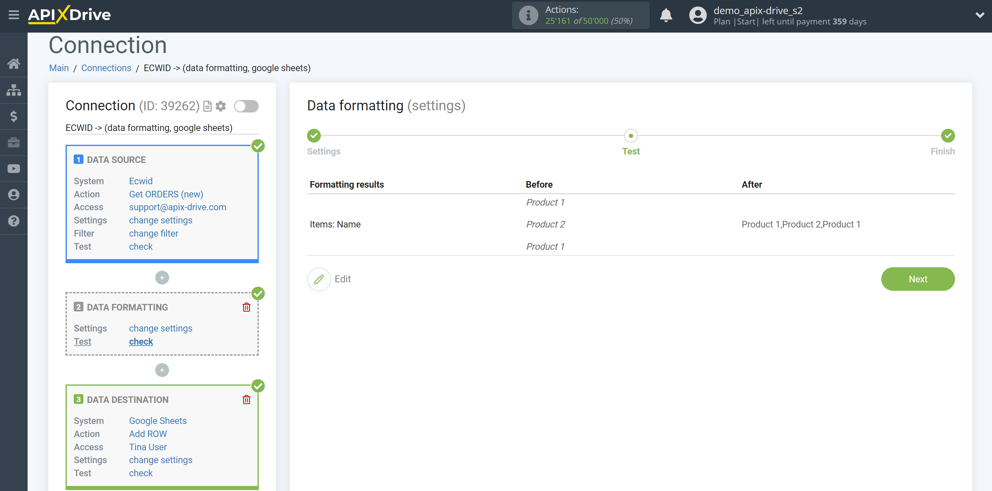 How to setup Data Formatting | Selecting the function Convert to a string from a list