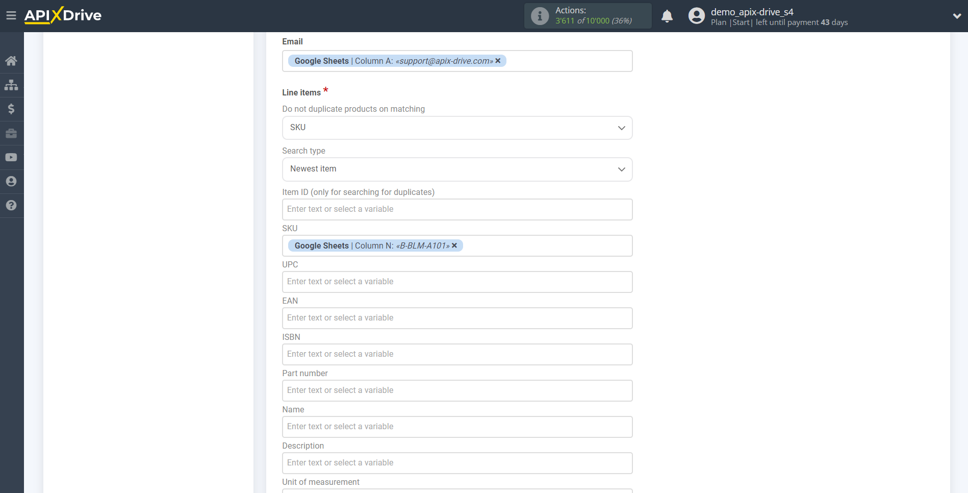 How to Connect Zoho Inventory as Data Destination | Assigning Fields