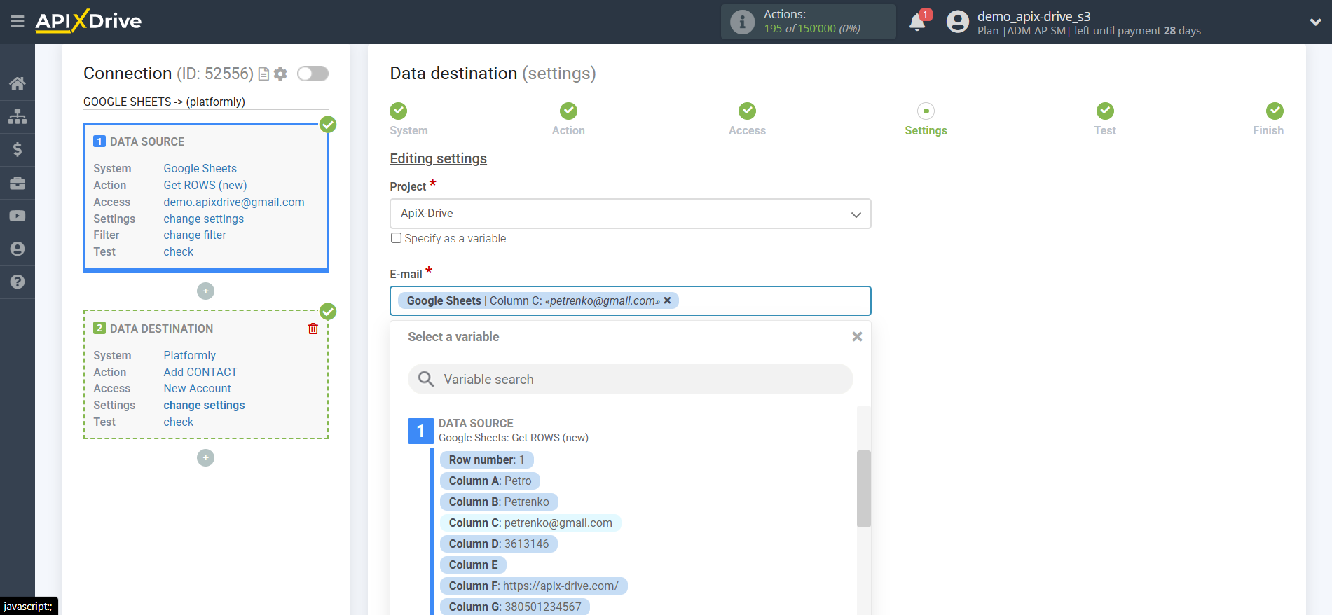 How to Connect Platformly as Data Destination | Assigning fields