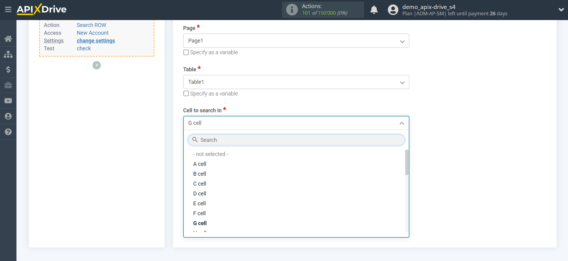 Setting up an Rows Item Search in Google Sheets | Assigning fields Setting up an Rows Item Search in Google Sheets | Assigning fields
