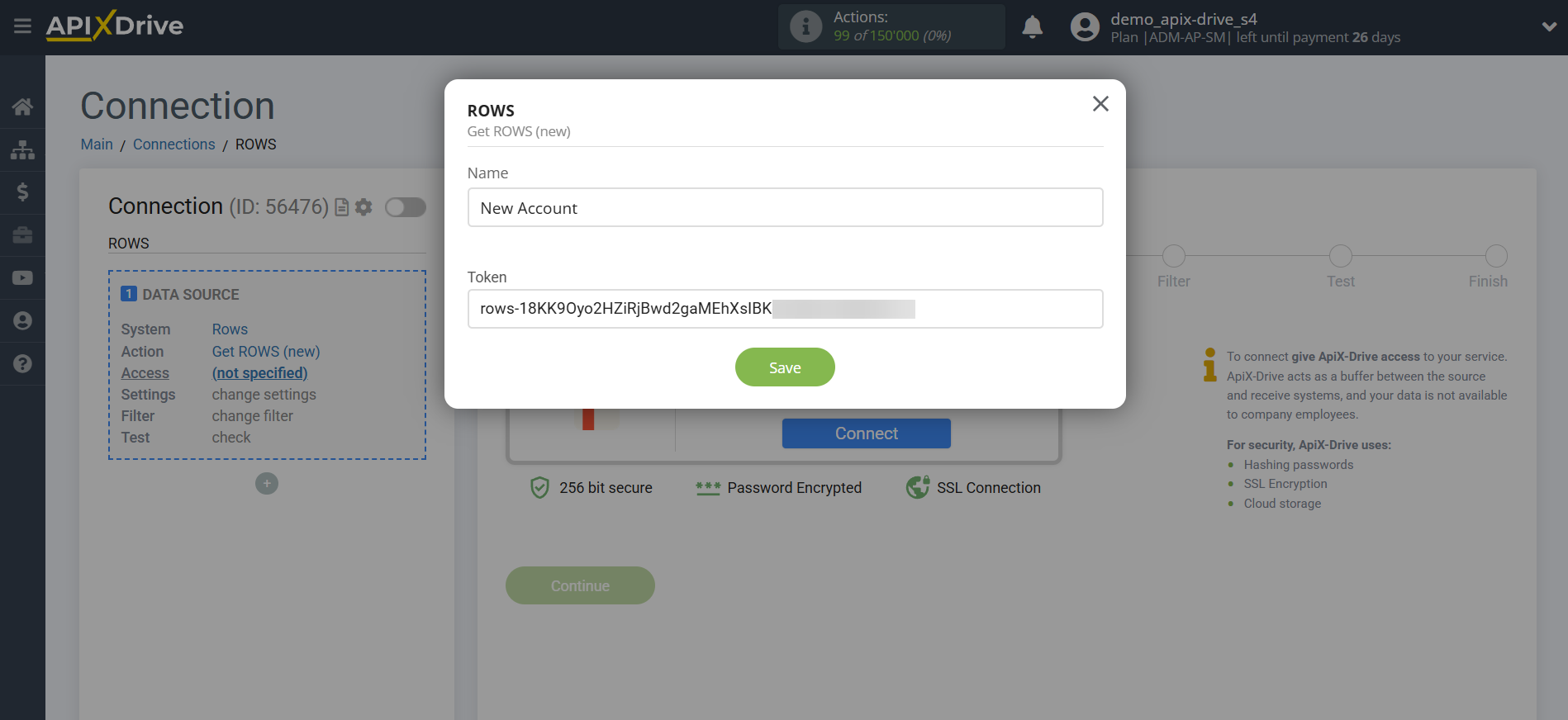 How to Connect Rows as Data Source | Entering Access and Connection Data How to Connect Rows as Data Source | Entering Access and Connection Data