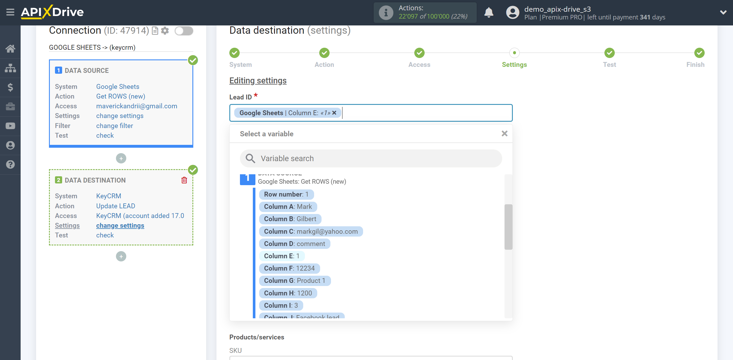 How to setup KeyCRM Update Lead / Create Lead | Assigning Fields