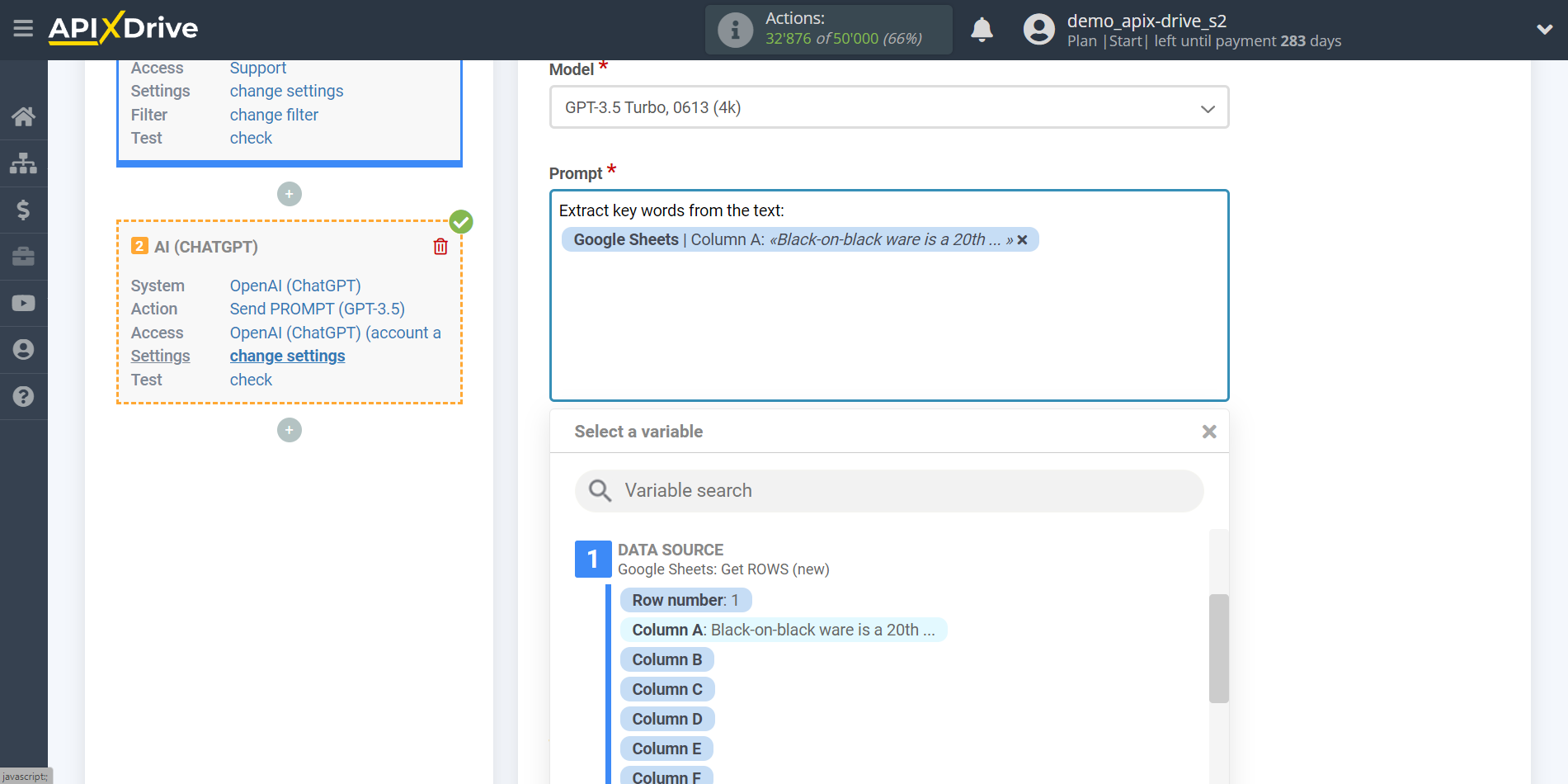 Setting up extracting keywords with OpenAI (ChatGPT) | Assigning fields