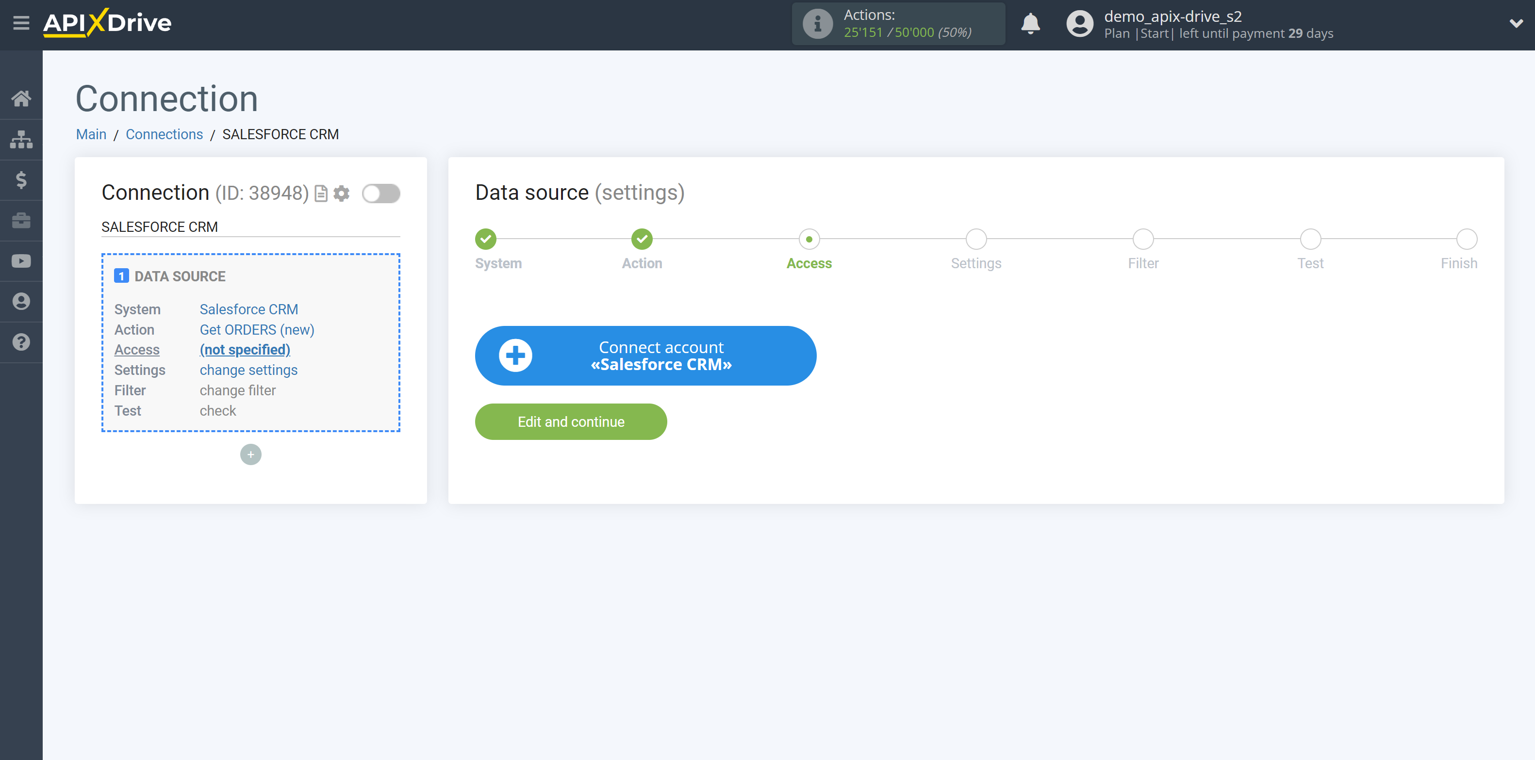 How to Connect Salesforce CRM as Data Source | Account connection