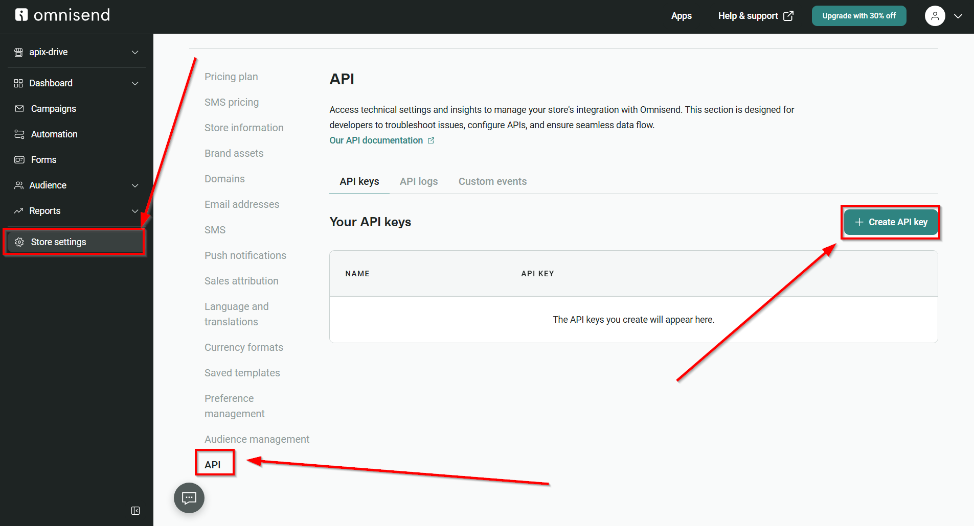 How to Connect Omnisend as Data Destination | Go to settings How to Connect Omnisend as Data Destination | Go to settings