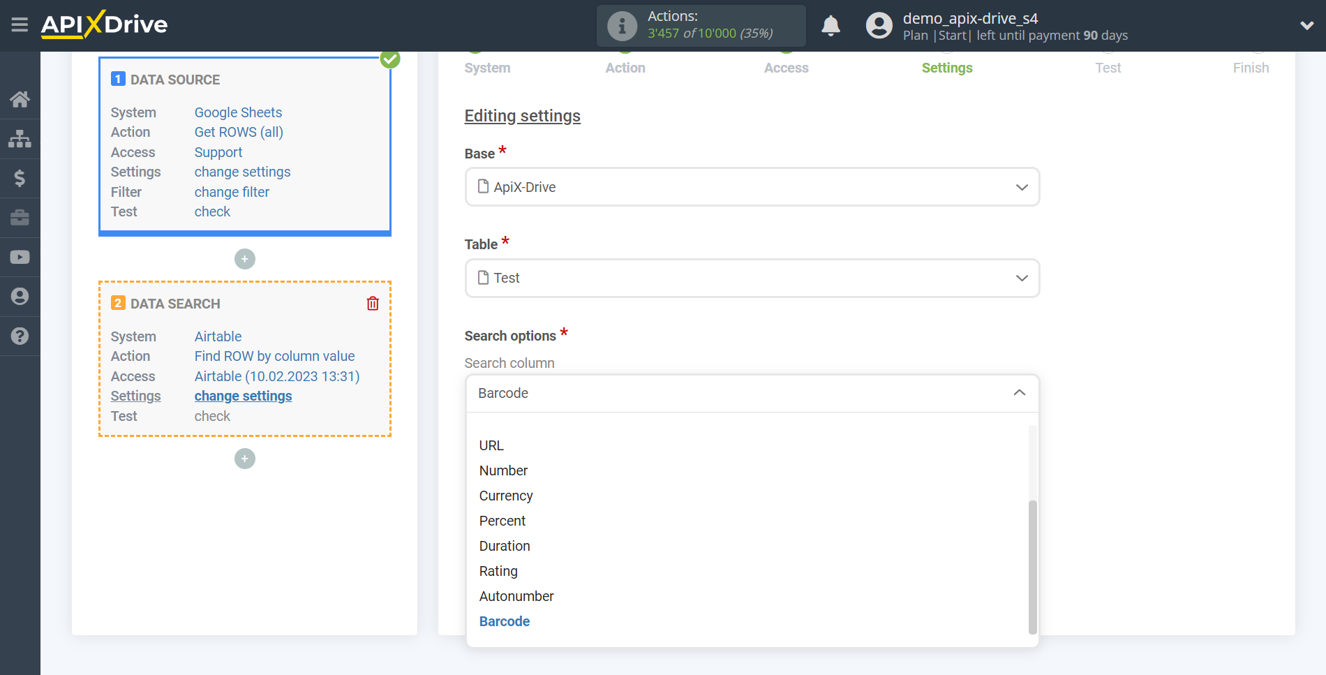 Setting up an AirTable Row Search in Google Sheets | Assigning fields