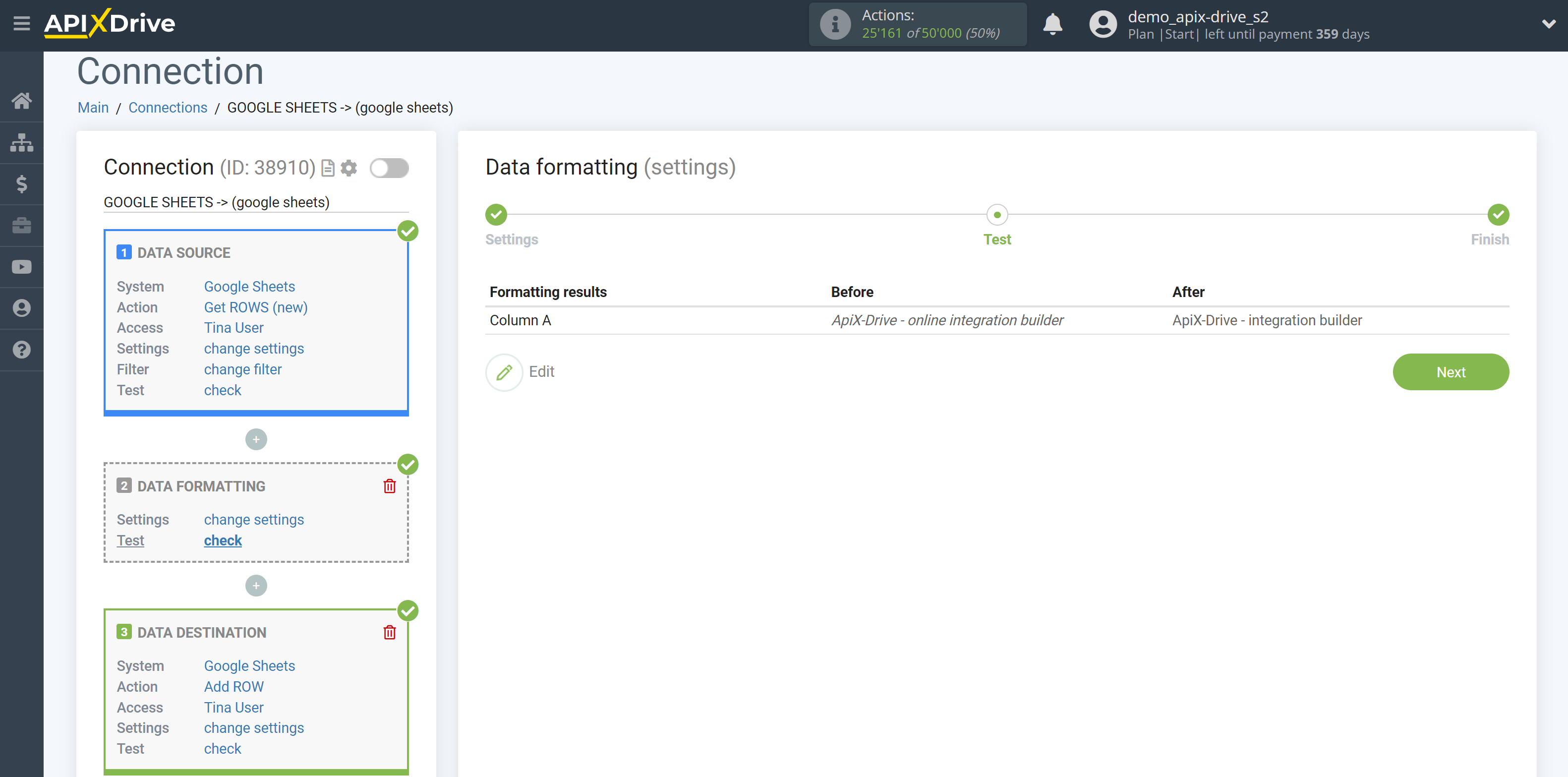 How to setup Data Formatting | Selecting the function Remove first word by position number