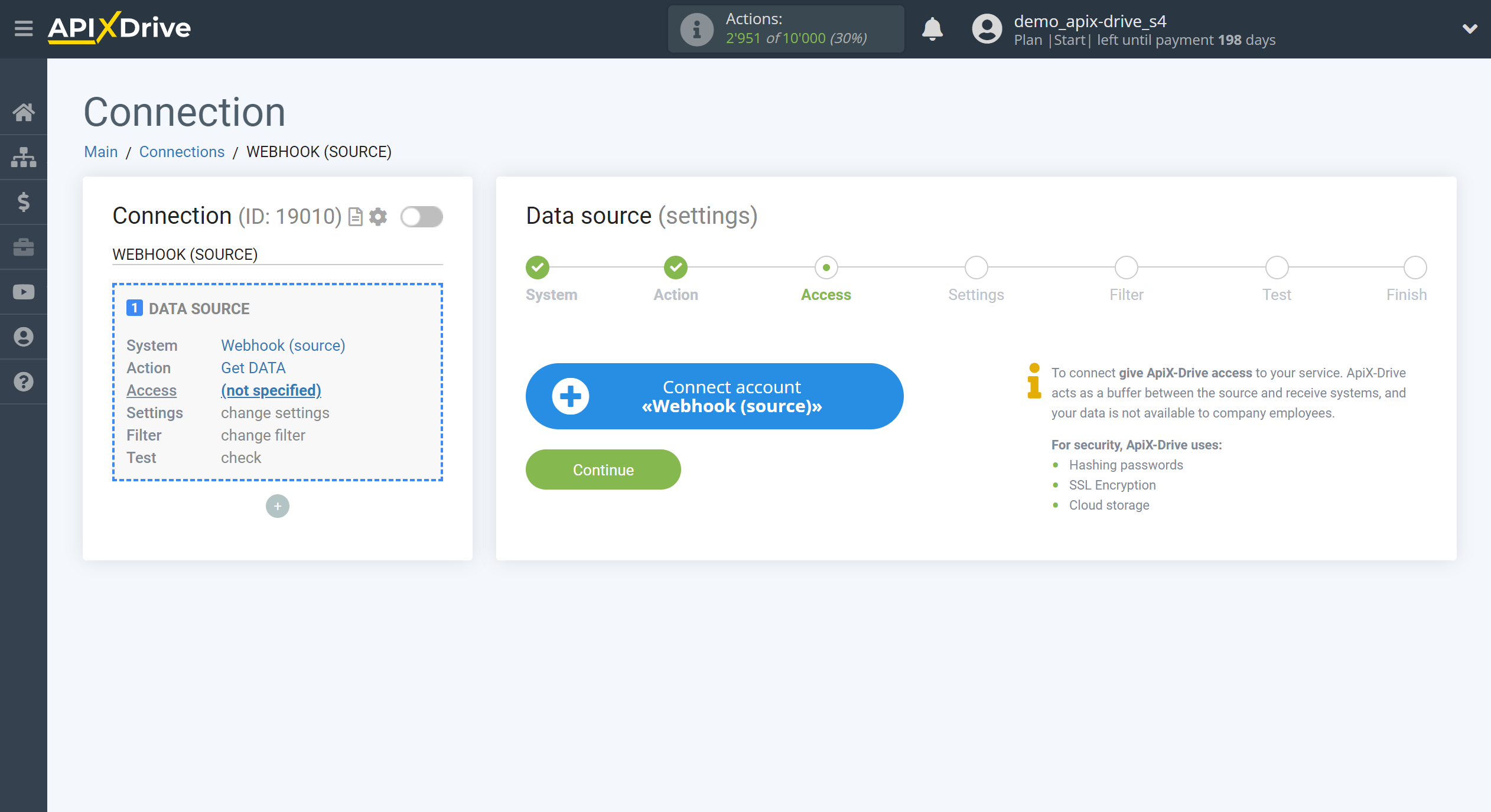 How to Connect Webhooks as Data Source | Connecting account