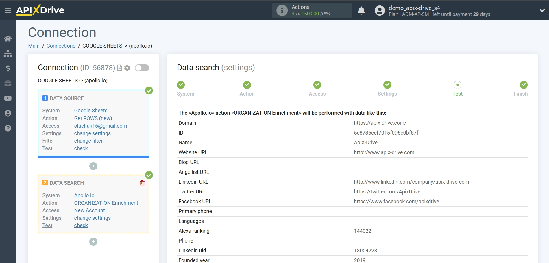 Setting Search to Verification Domain Apollo.io in Google Sheets | Test data Setting Search to Verification Domain Apollo.io in Google Sheets | Test data