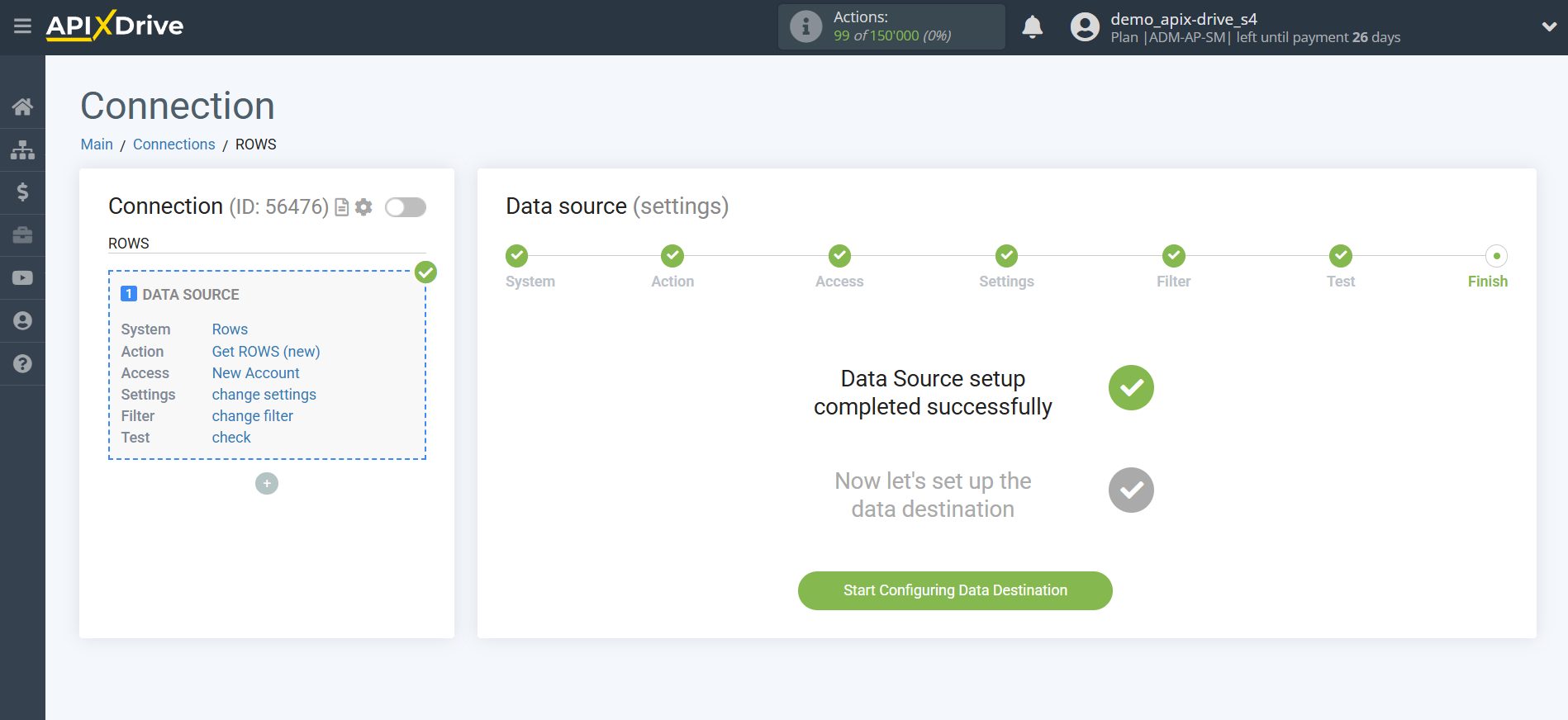 How to Connect Rows as Data Source | Setup Data Destination system How to Connect Rows as Data Source | Setup Data Destination system