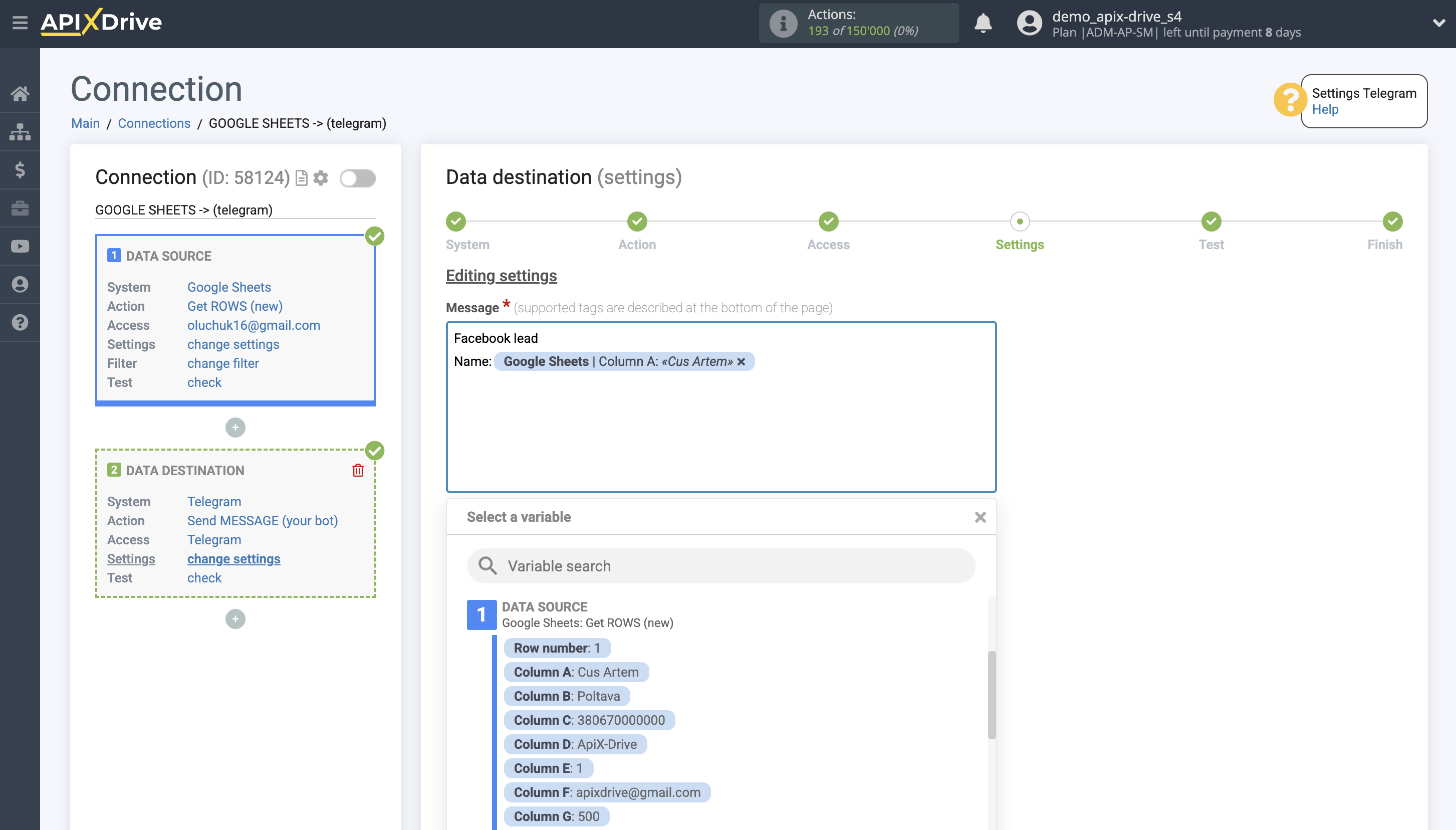 How to Connect Telegram as Data Destination | Assigning Field