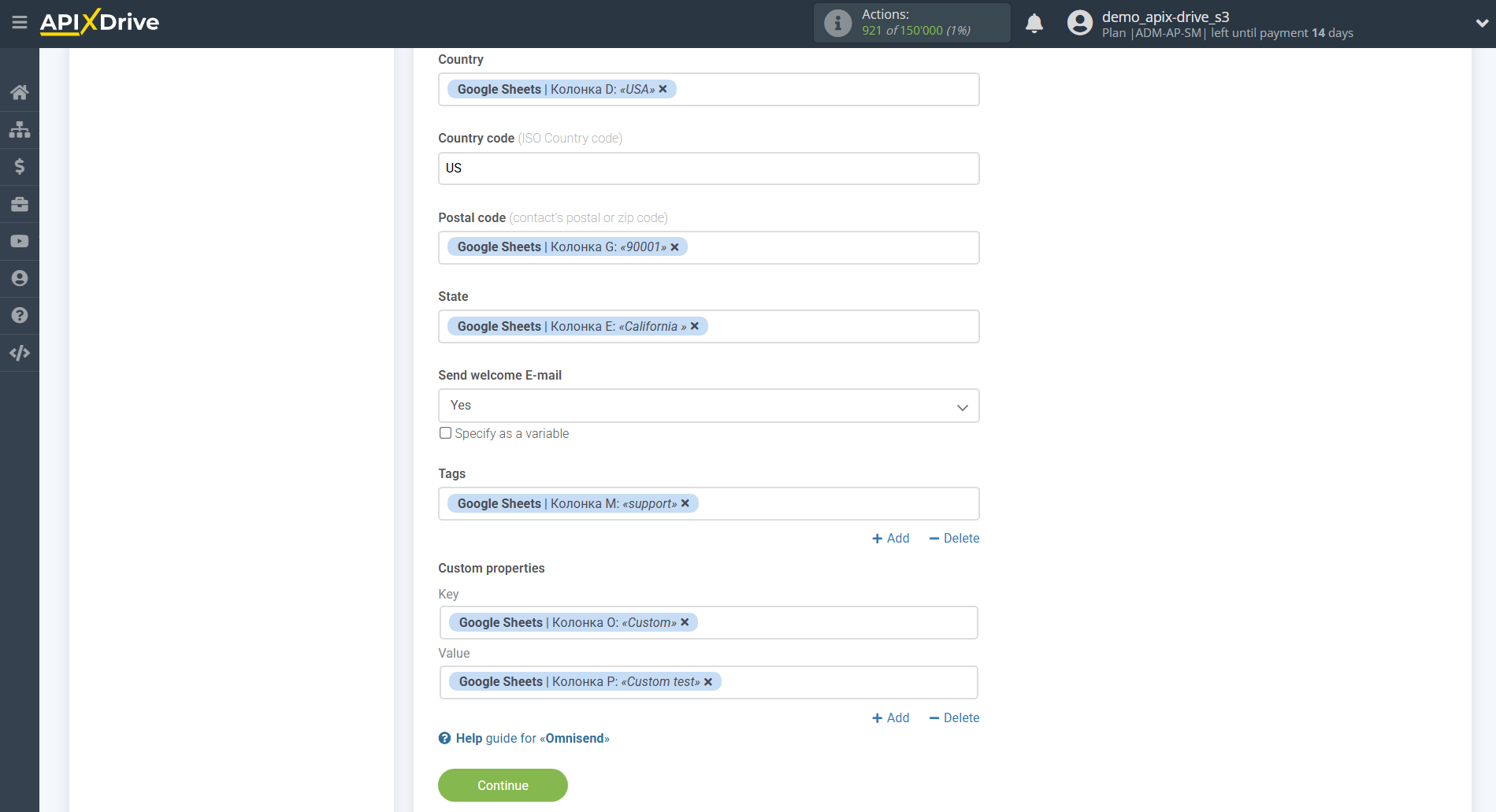 How to Connect Omnisend as Data Destination | Assigning Fields How to Connect Omnisend as Data Destination | Assigning Fields