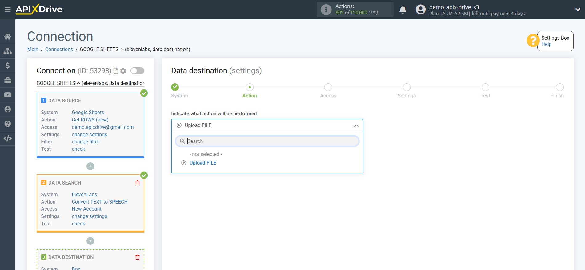 How to Connect Elevenlabs as Data Search | Action selection