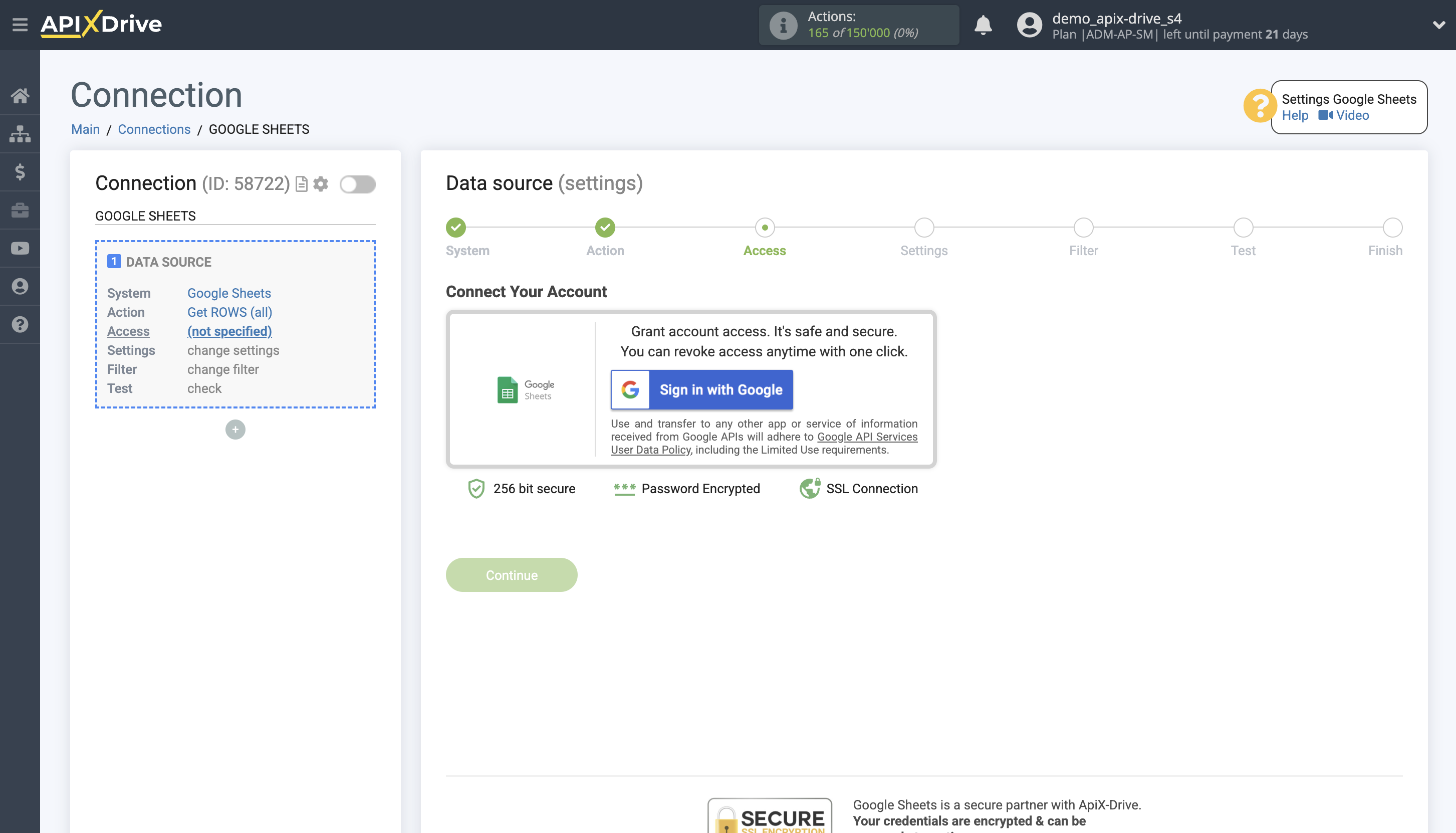 Setting up Google Drive file Search in Google Sheets | Connecting account