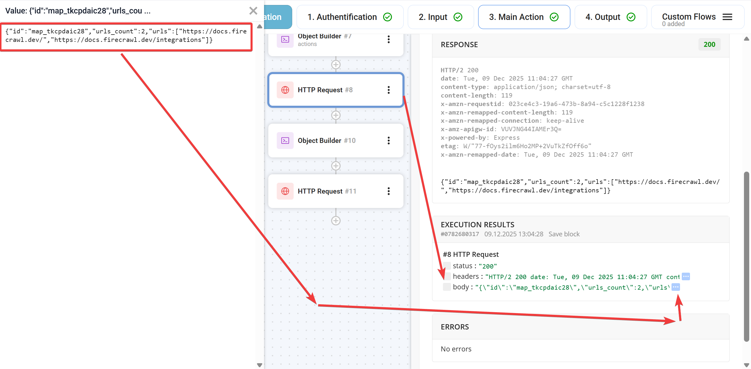 Object Builder | API відповідь JSON рядком