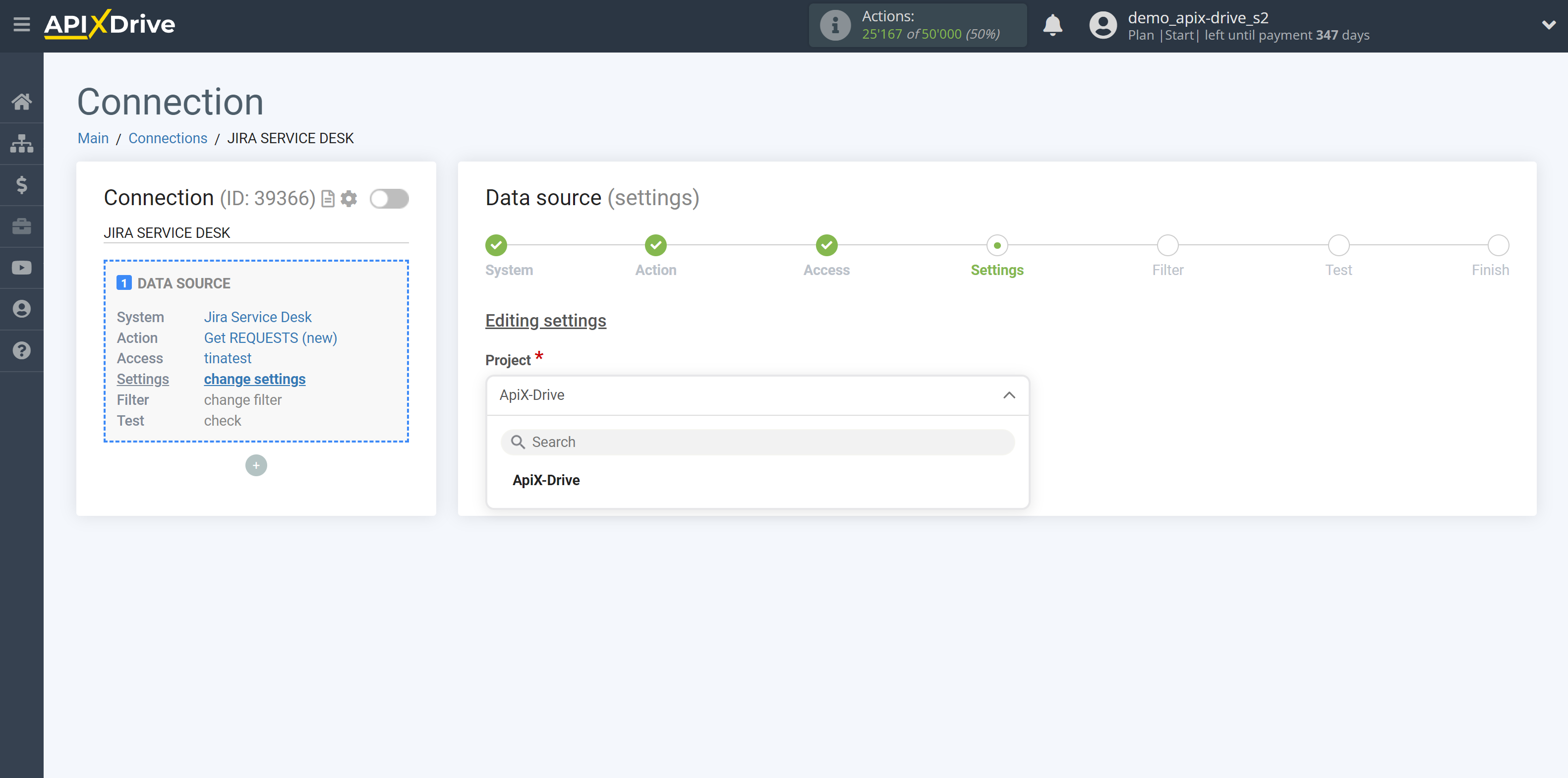 How to Connect Jira Service Management as Data Source | Settings