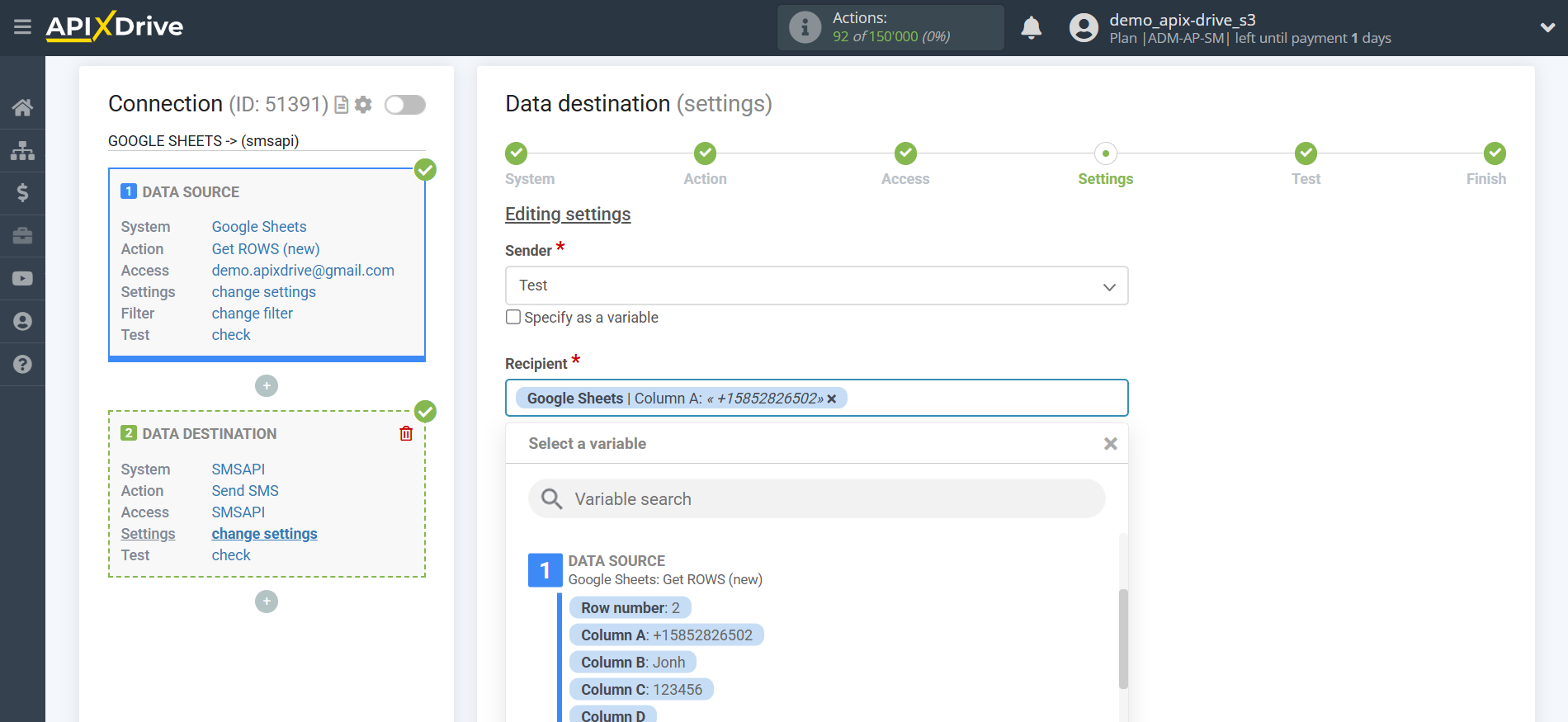 How to Connect SMSAPI as Data Destination | Assigning Fields How to Connect SMSAPI as Data Destination | Assigning Fields