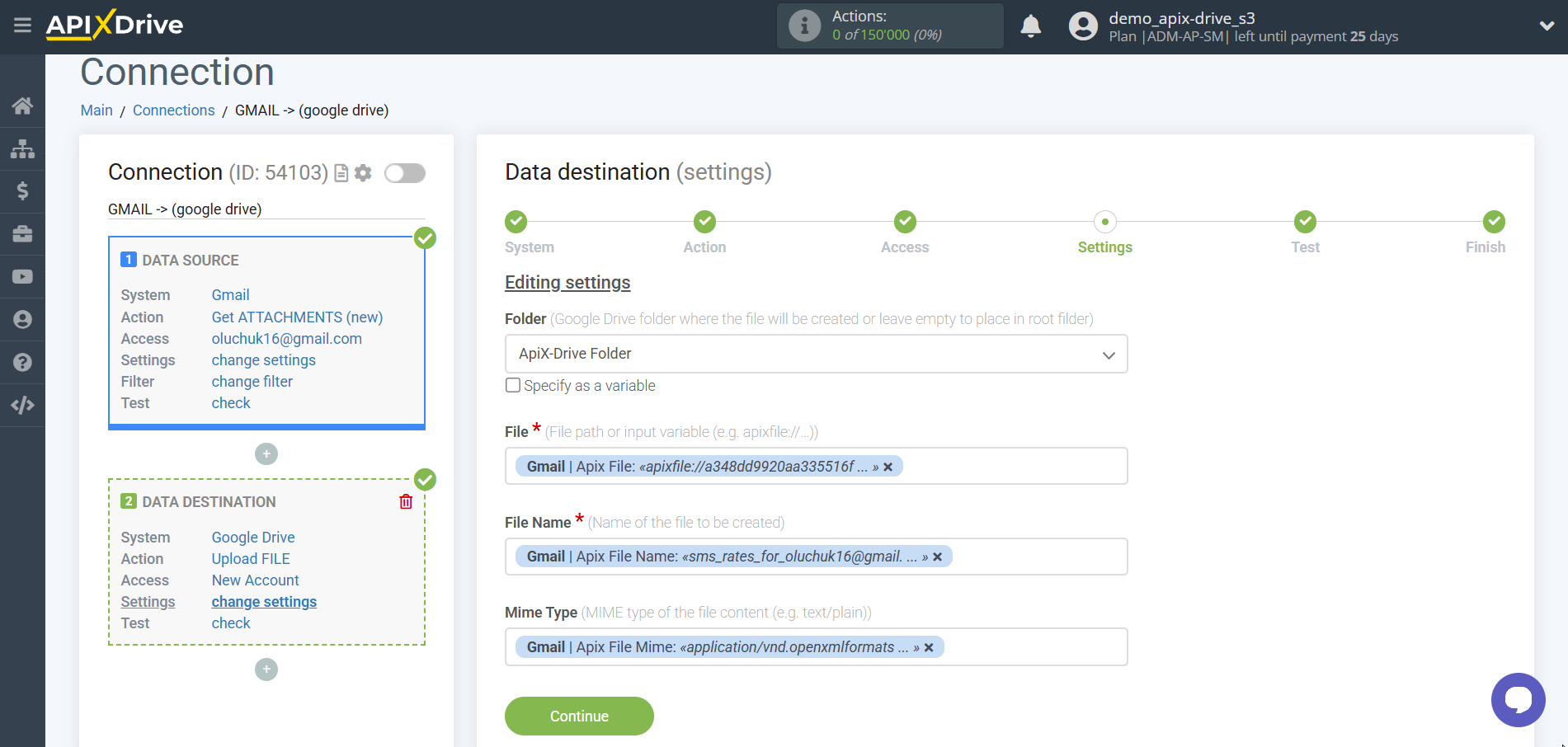 How to Connect Google Drive as Data Destination | Assigning fields
