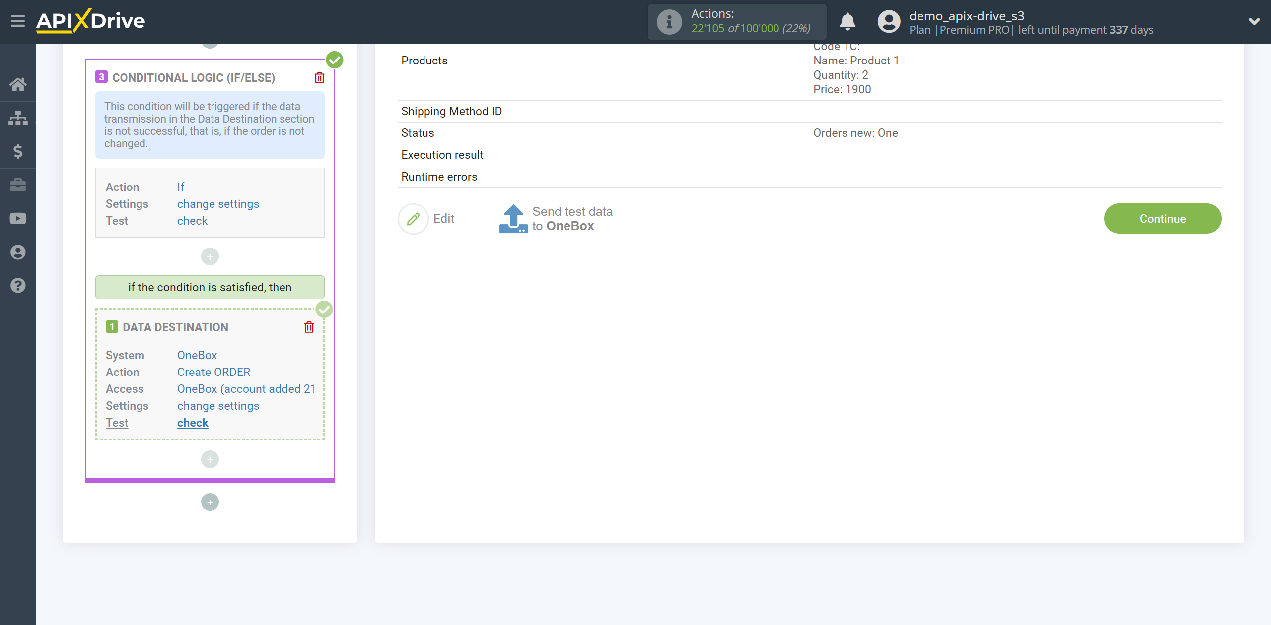 How to setup OneBox Change Order / Create Order | Test data