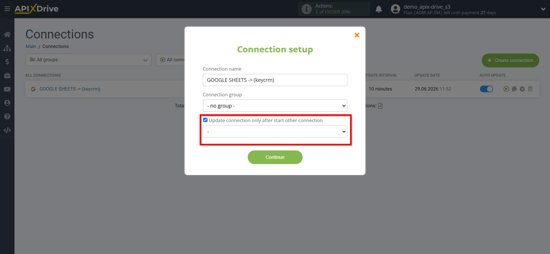 How to Connect KeyCRM as Data Destination | Update priority