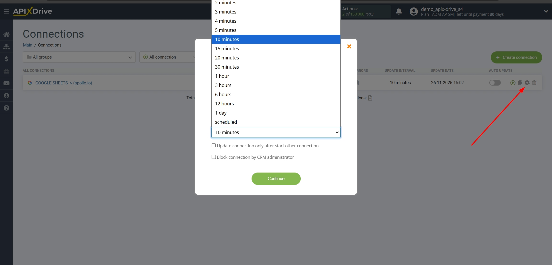 How to Connect Apollo.io to Apps as Data Destination | Update interval How to Connect Apollo.io to Apps as Data Destination | Update interval