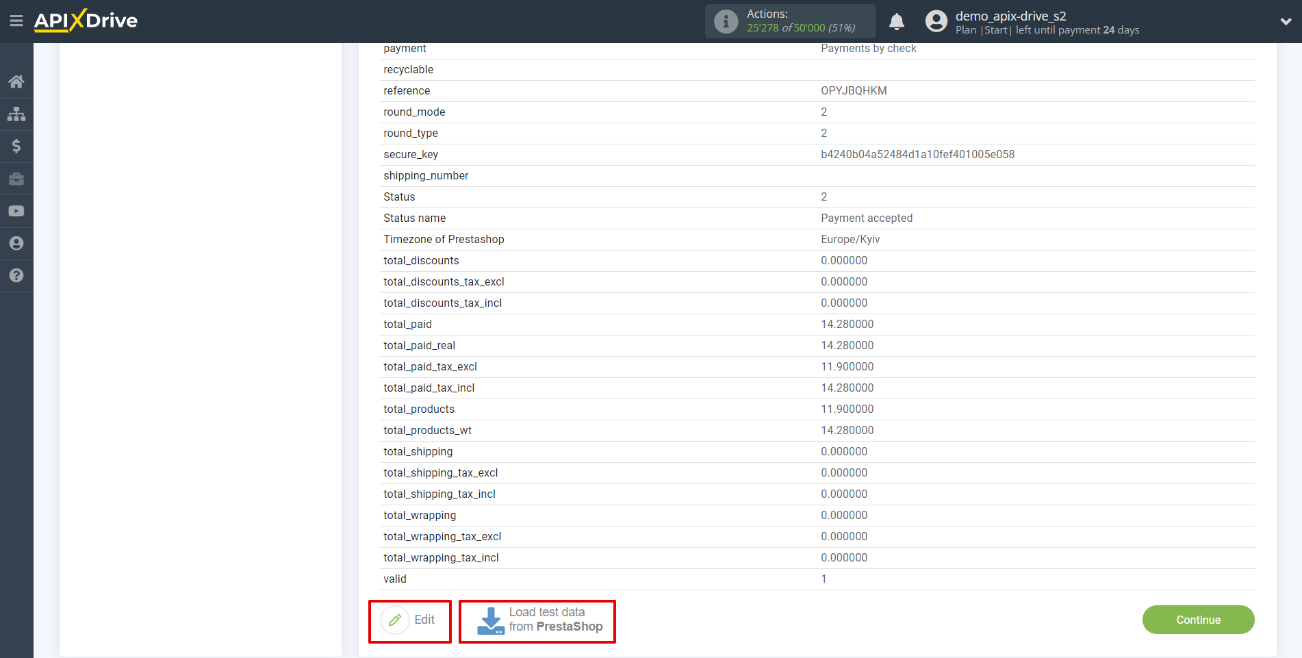 How to Connect PrestaShop as Data Source | Test data