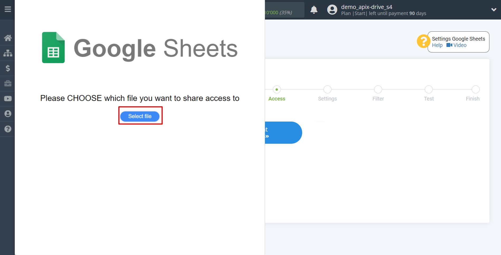 How to Connect Google Sheets as Data Source | Select a Google account to connect