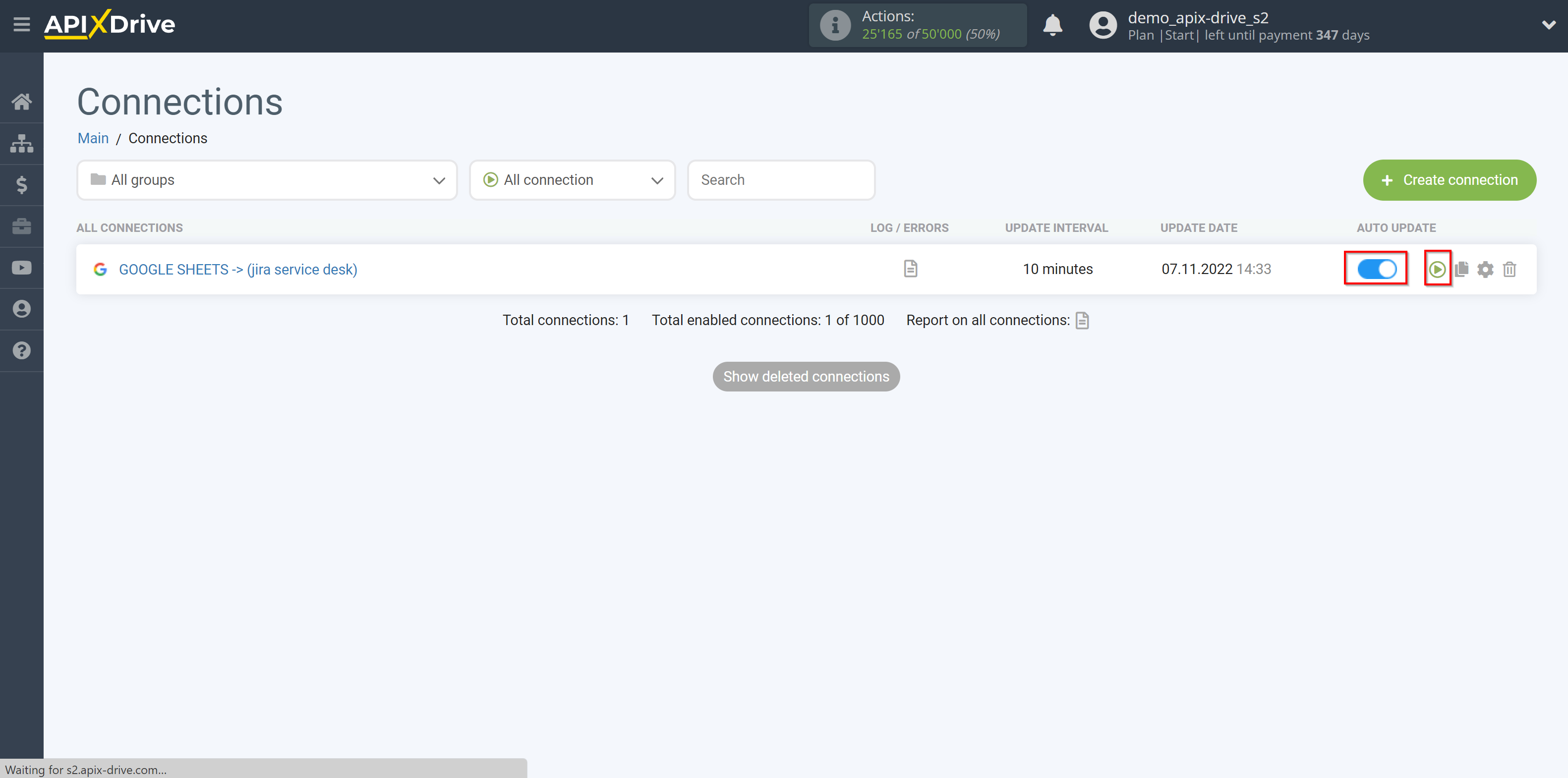 How to Connect Jira Service Management as Data Destination | Enable auto-update