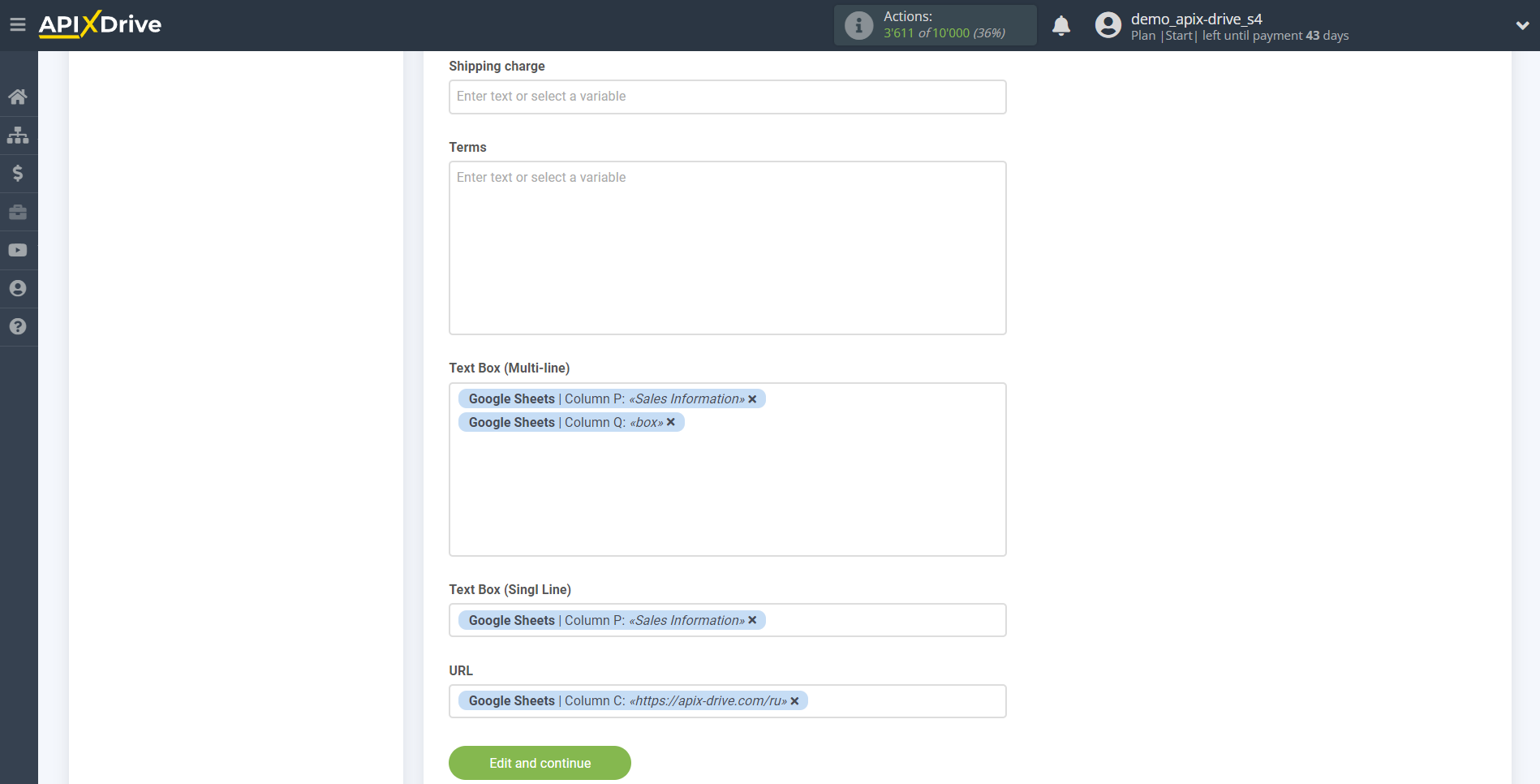 How to Connect Zoho Inventory as Data Destination | Assigning Fields