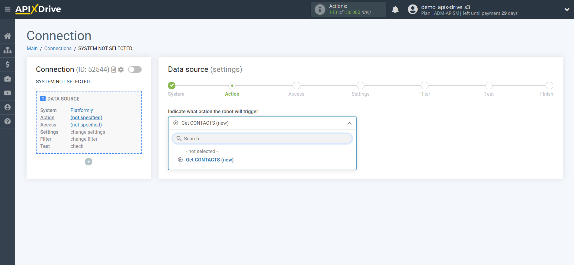 How to Connect Platformly as Data Source | Action selection How to Connect Platformly as Data Source | Action selection