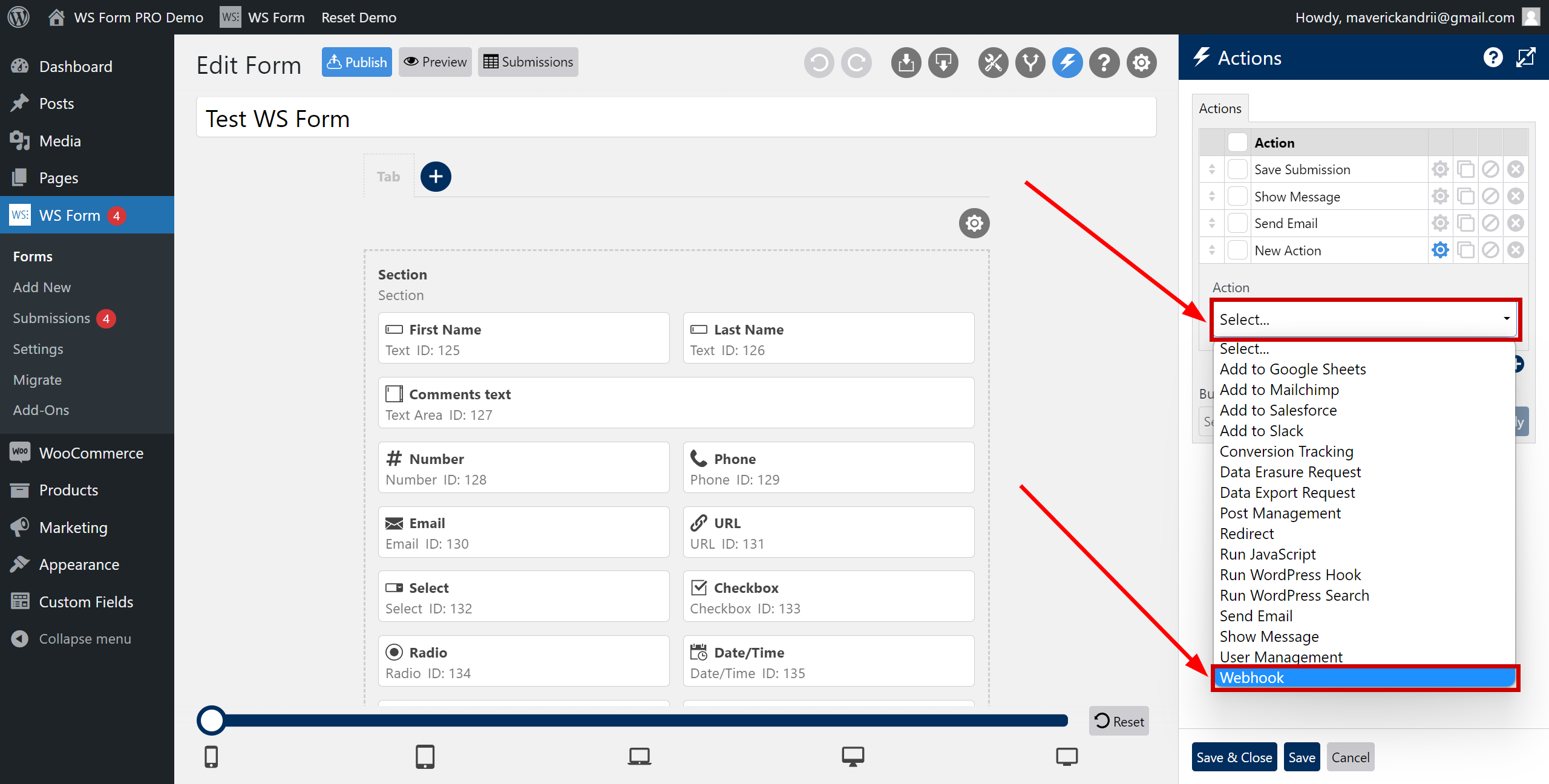 How to Connect WS Form as Data Source | Adding a Webhook Action