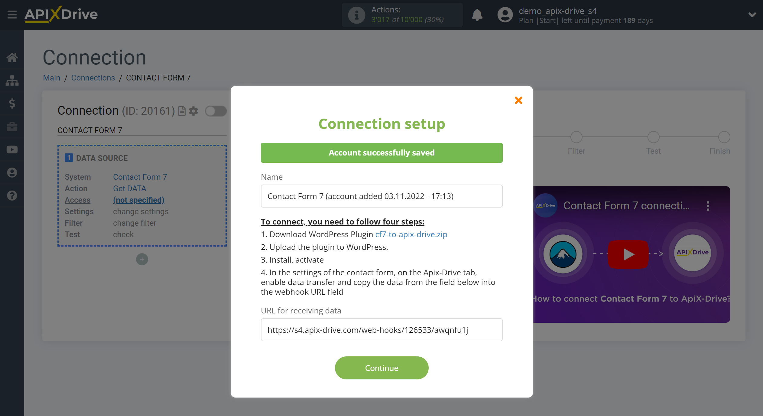 How to Connect Contact Form 7 as Data Source | Account connection