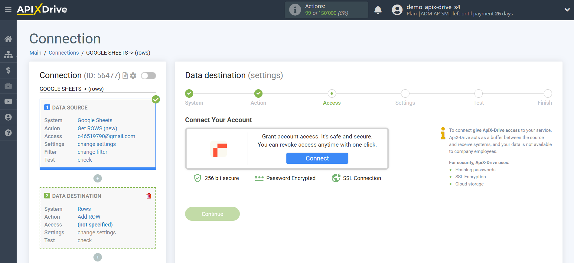 How to Connect Rows as Data Destination | Account connection How to Connect Rows as Data Destination | Account connection