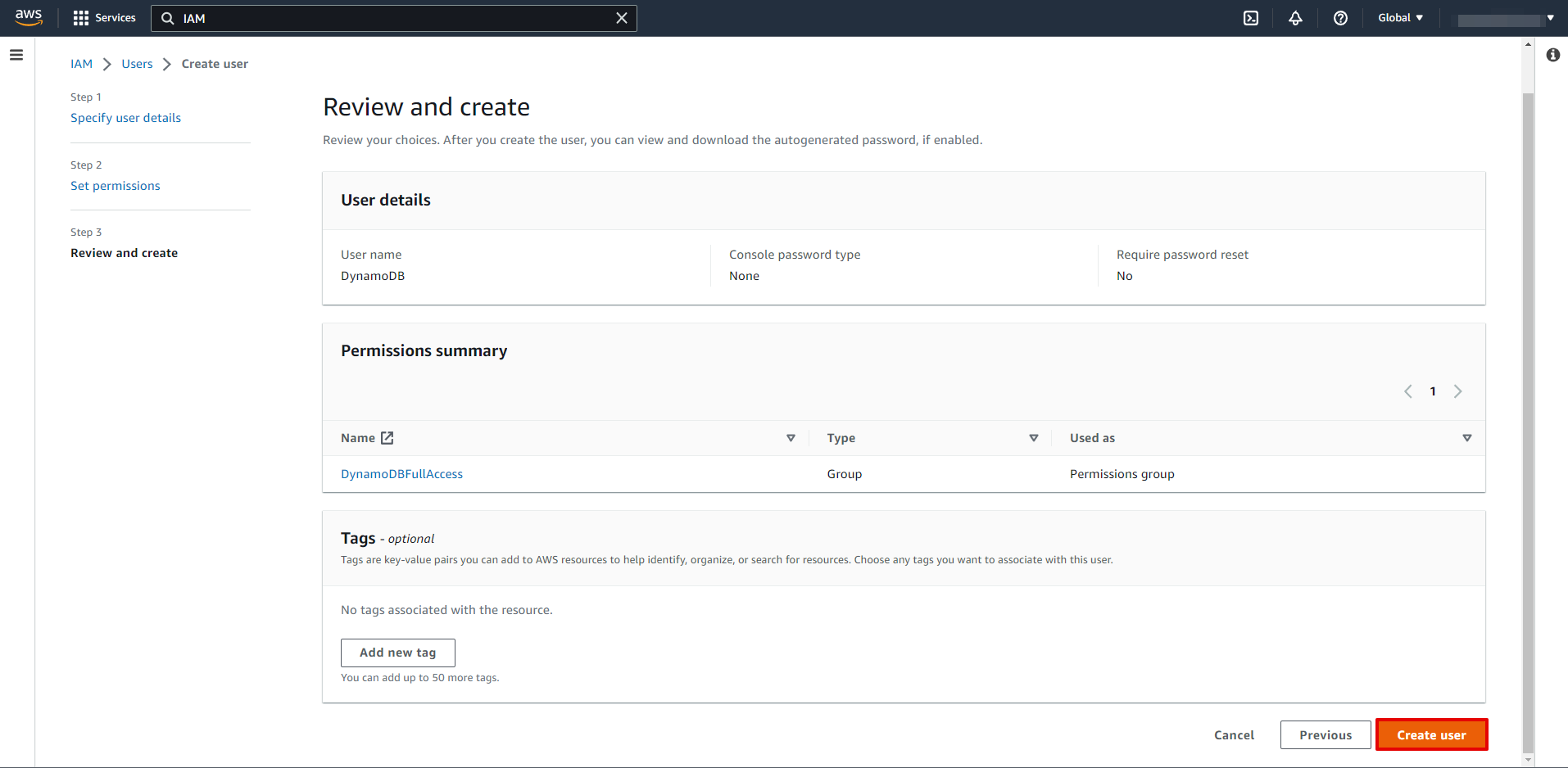 How to Connect Amazon DynamoDB as Data Destination |  Connection setup