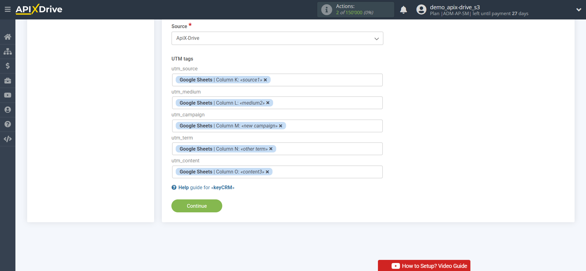 How to Connect KeyCRM as Data Destination | Assigning Fields