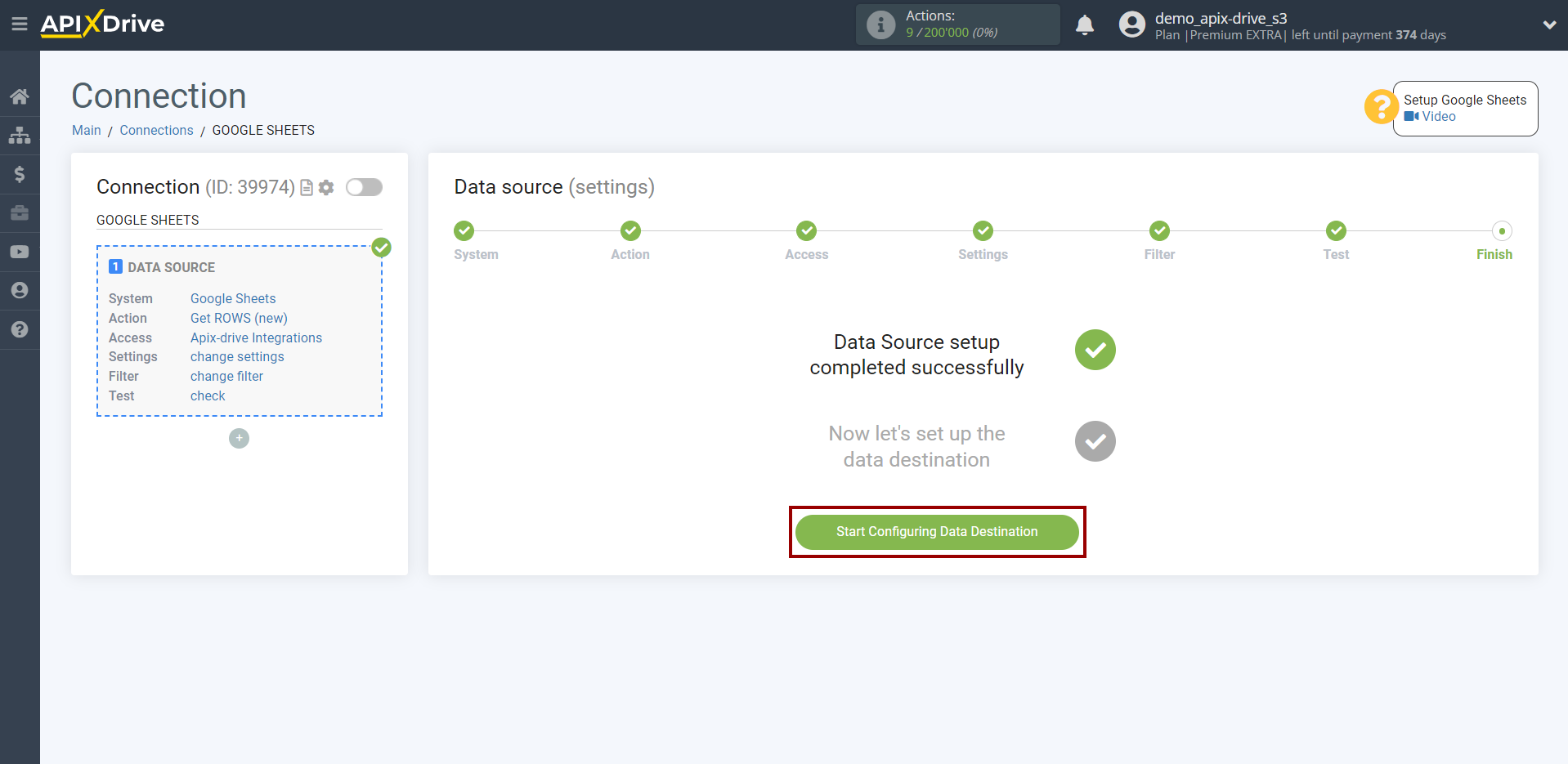 How to Connect Google Sheets as Data Source | Setup Data Destination system