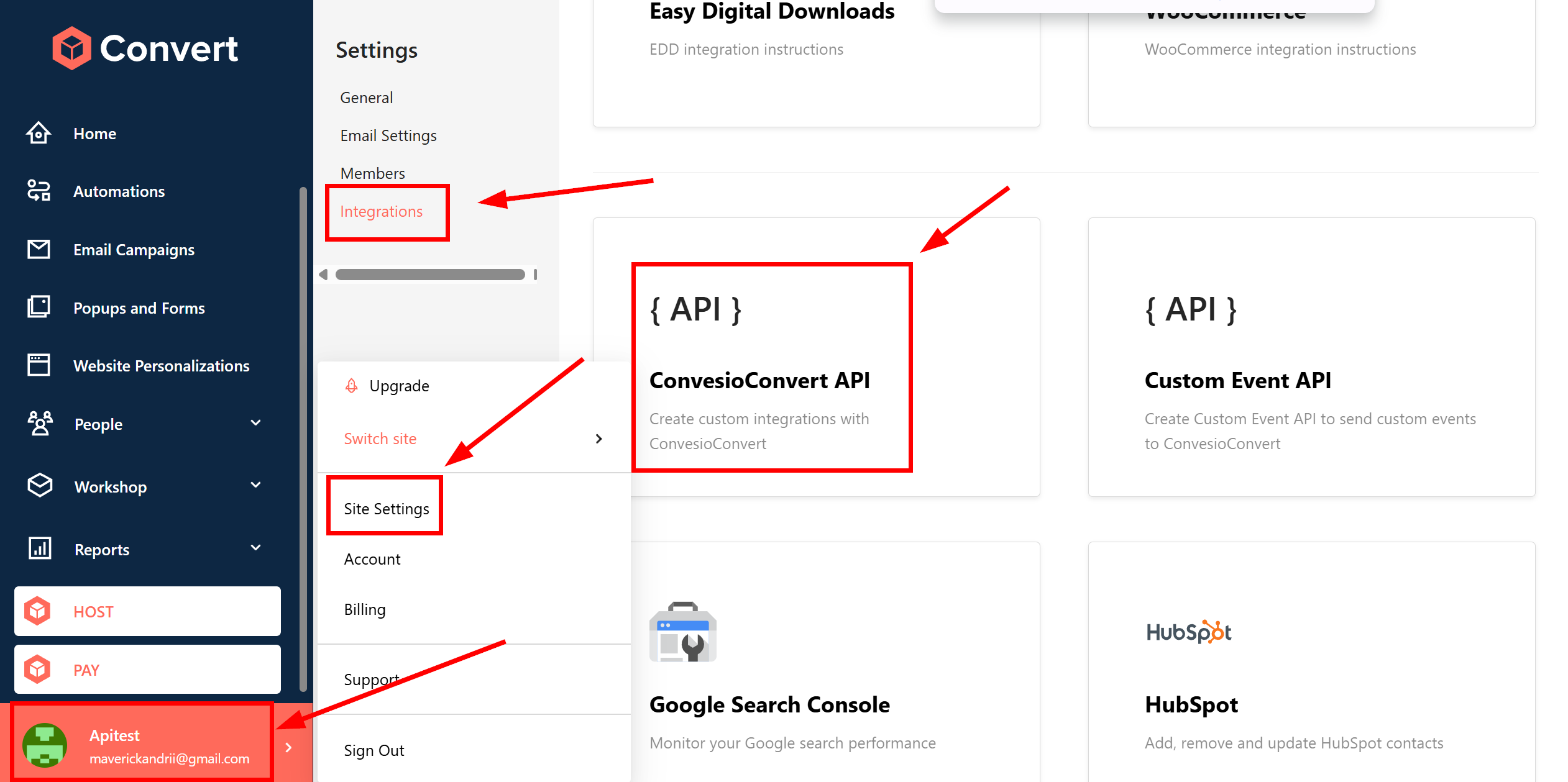How to Connect ConvesioConvert as Data Destination | Account connection How to Connect ConvesioConvert as Data Destination | Account connection