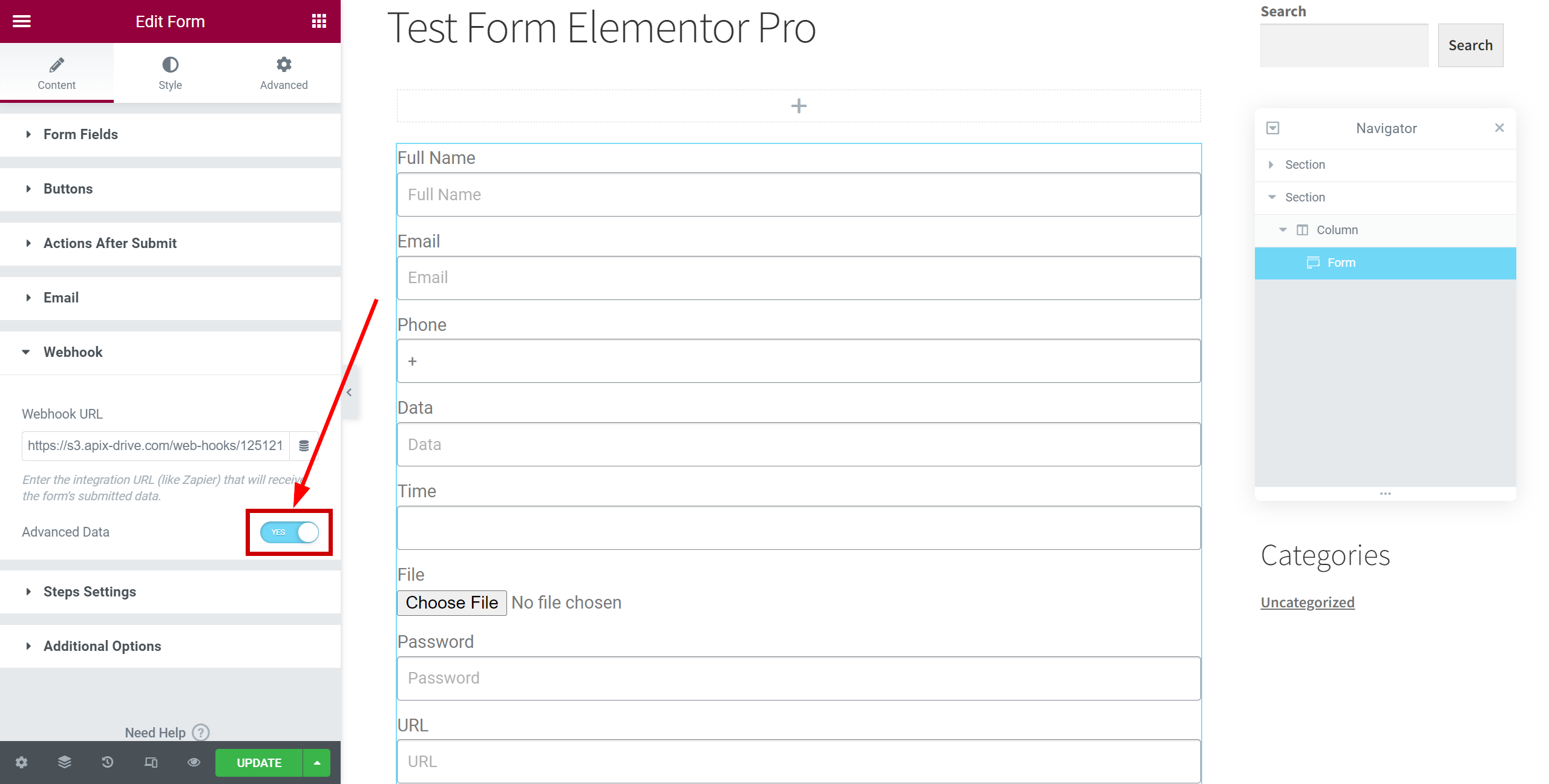 How to Connect Elementor as Data Source | Additional data to send