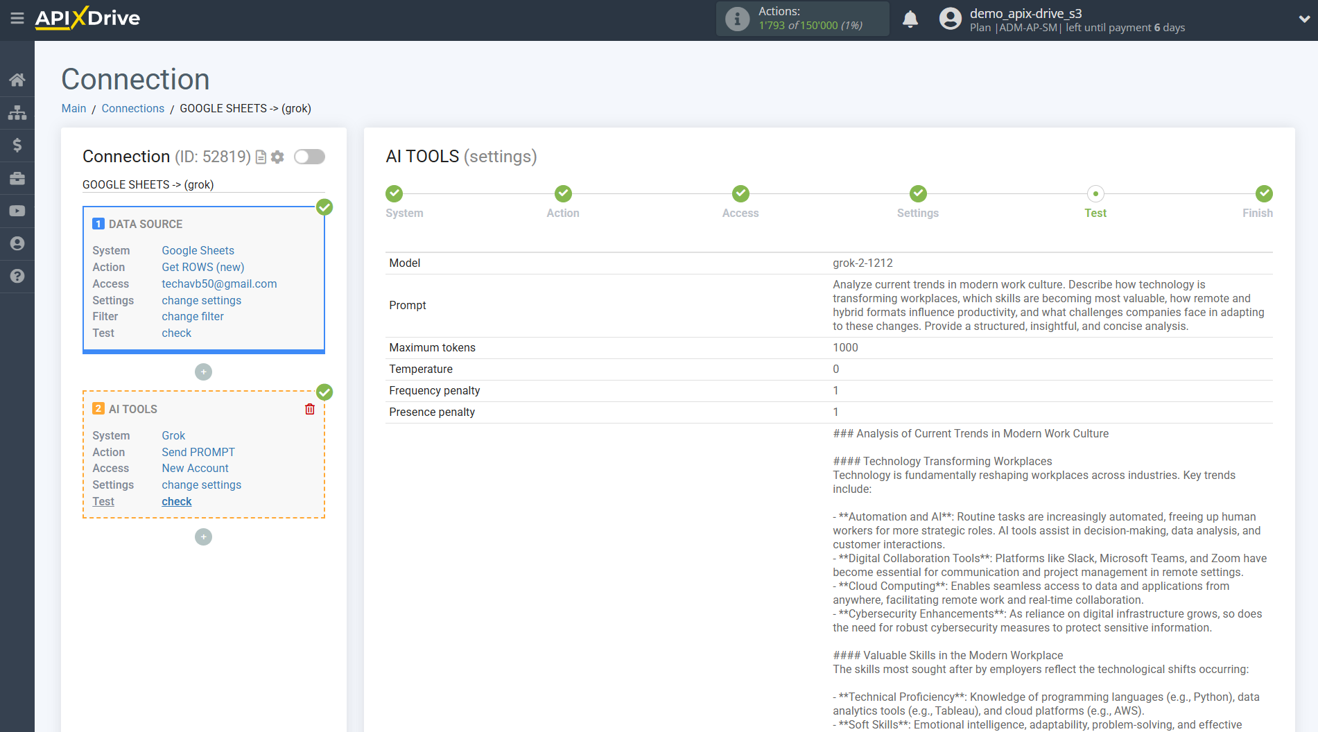 Setting up Grok in Google Sheets | Test Data