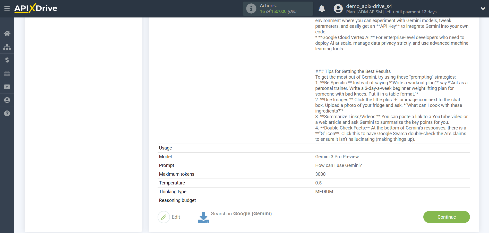 Setting up Gemini in Google Sheets | Test data