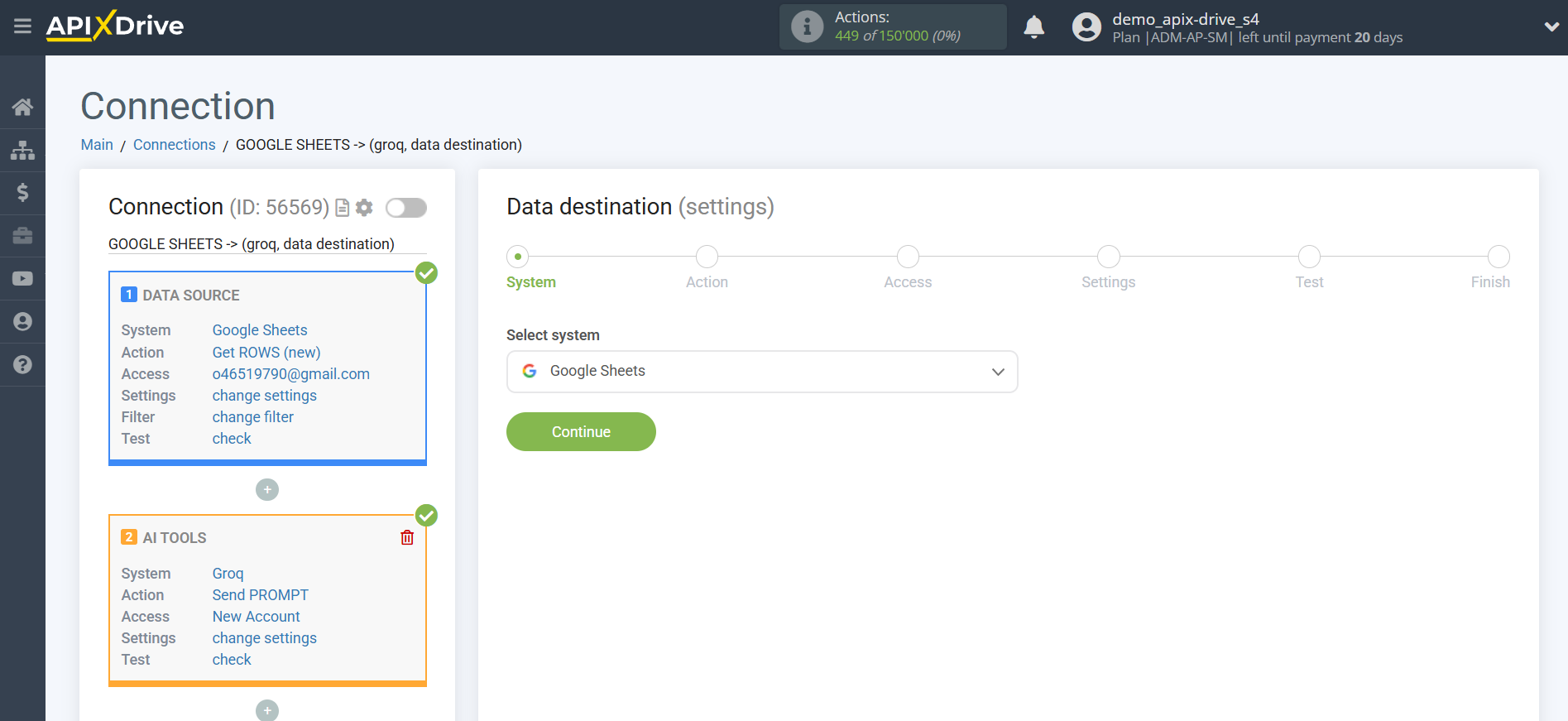 Setting up Groq in Google Sheets | System selection