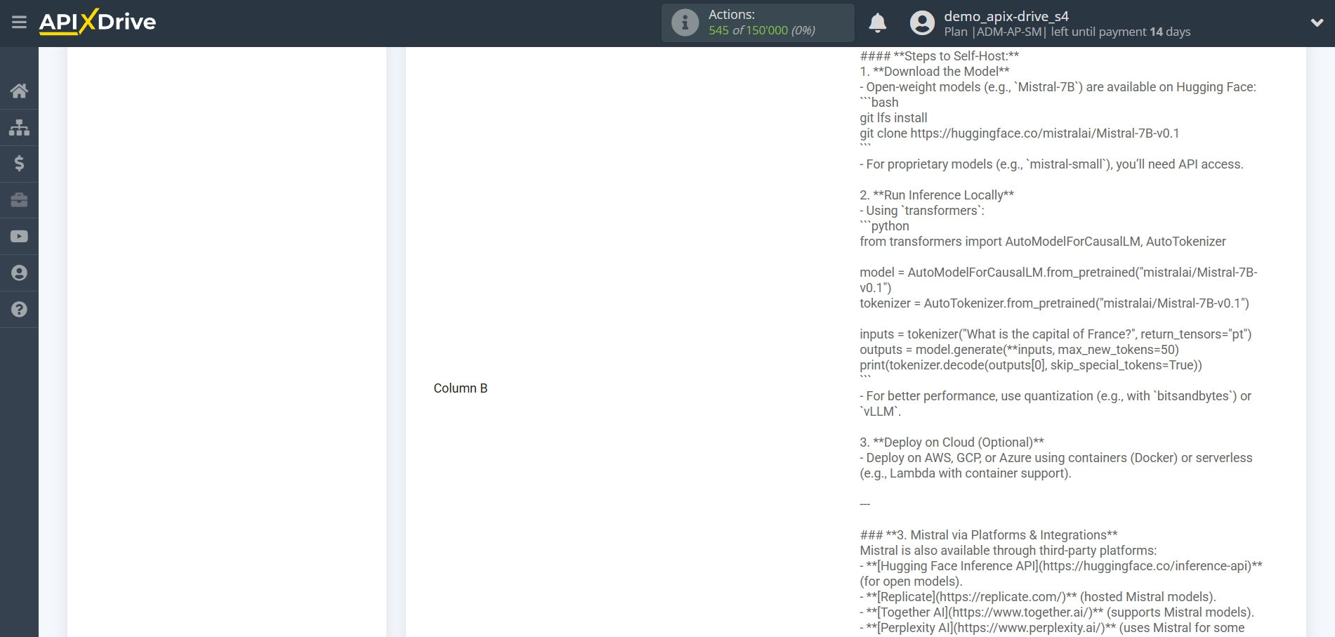 Setting Up Mistral AI in Google Sheets | Test Data
