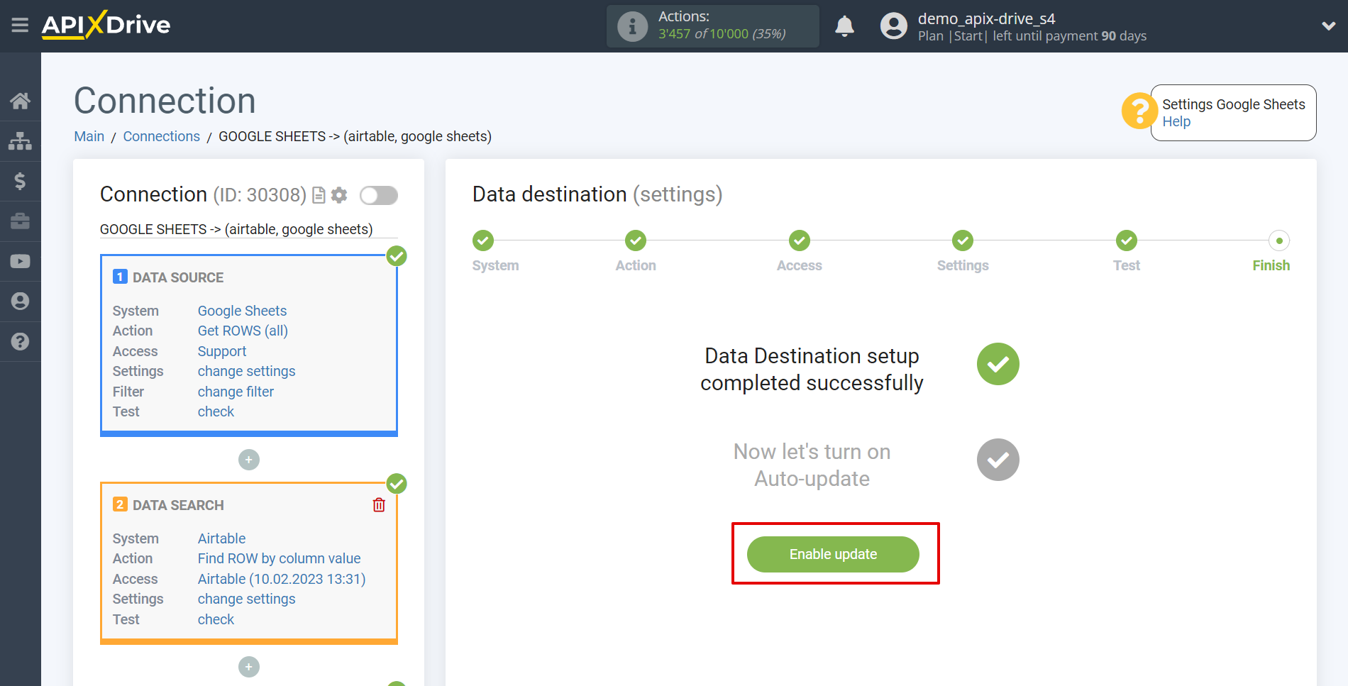 Setting up an AirTable Row Search in Google Sheets | Enable auto-update