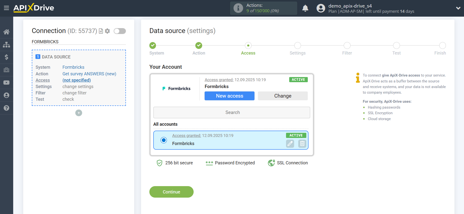 How to Connect Formbricks as Data Source | Account selection How to Connect Formbricks as Data Source | Account selection