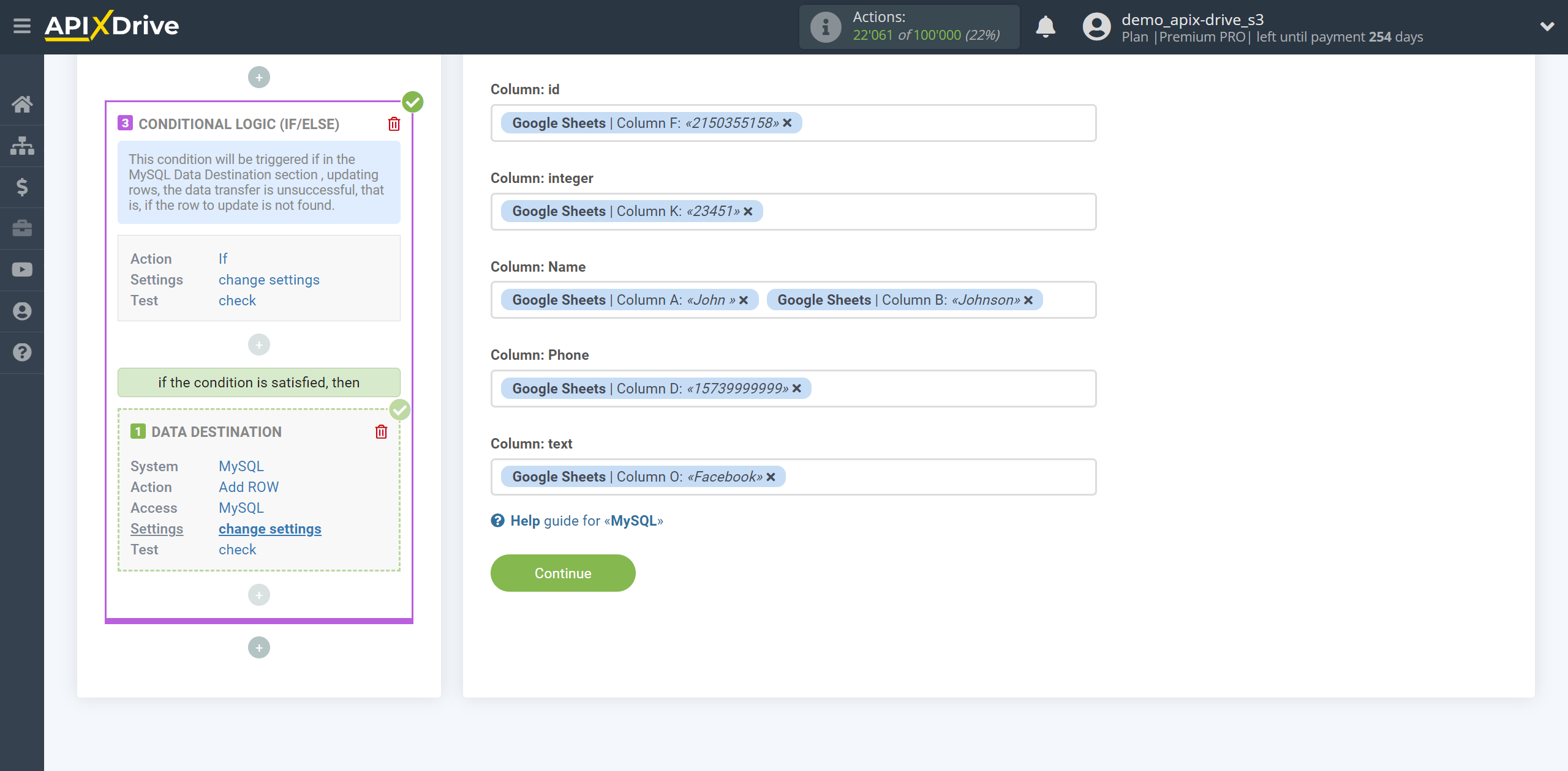 How to setup MySQL Update Row / Add Row | Assigning Fields