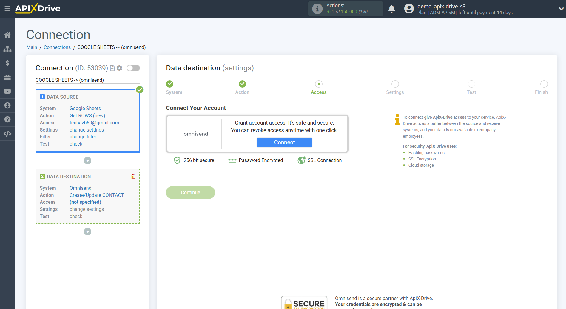 How to Connect Omnisend as Data Destination | Account connection How to Connect Omnisend as Data Destination | Account connection