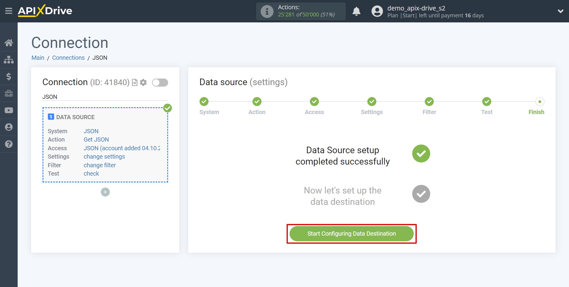 How to Connect JSON as Data Source | Setup Data Destination system