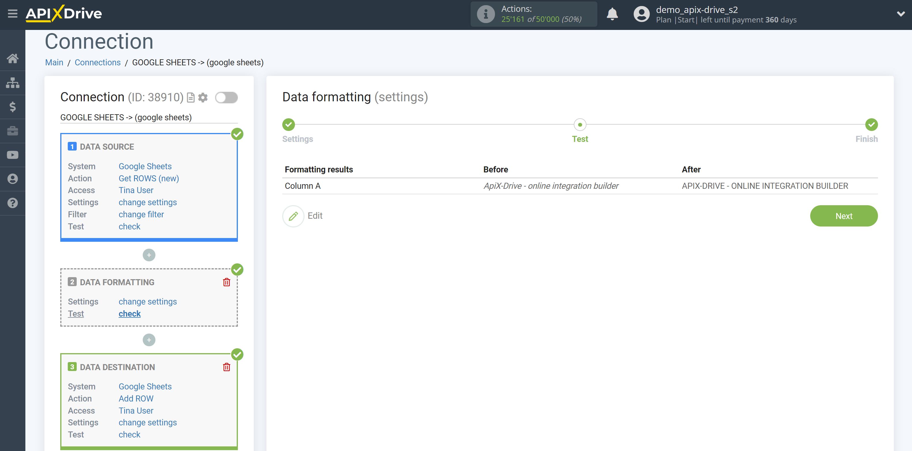 How to setup Data Formatting | Selecting the function Case change