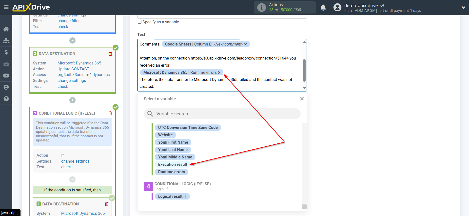 How to setup Microsoft Dynamics 365 Update Contact / Create Contact | Adding fields with errors How to setup Microsoft Dynamics 365 Update Contact / Create Contact | Adding fields with errors